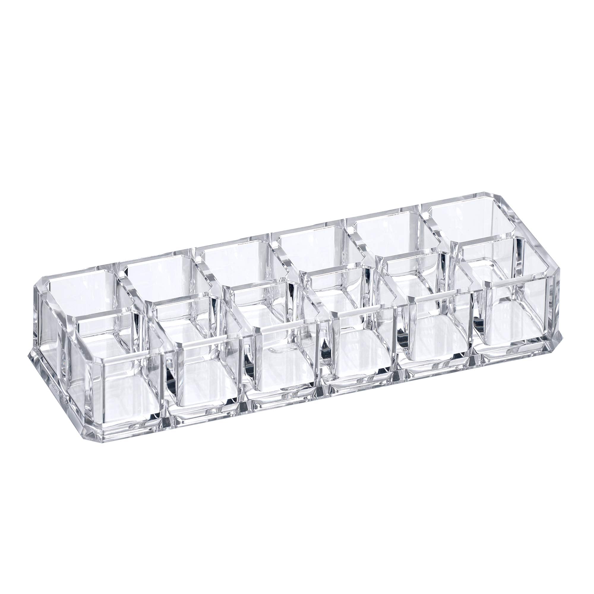 Amazing Abby - Charm - 12-Slot Acrylic Lipstick Organizer, Lipstick Holder, Lip Gloss Organizer, Cosmetic Storage Display, Perfe