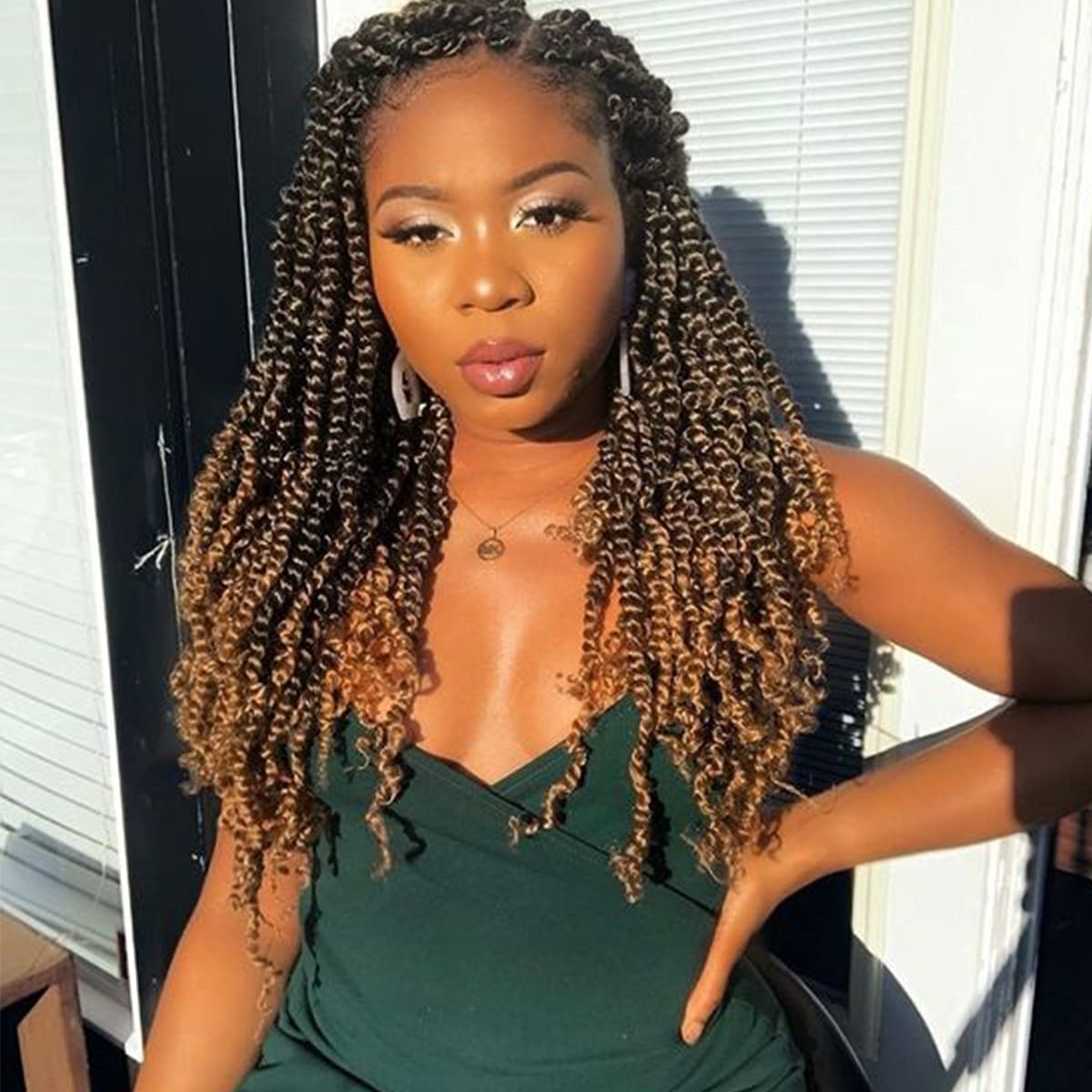 8 Packs Passion Twist Hair 14 Inch Pre-twisted Passion Twist Crochet Hair Pre-looped Crochet Braids for Women Passion Twists Bra