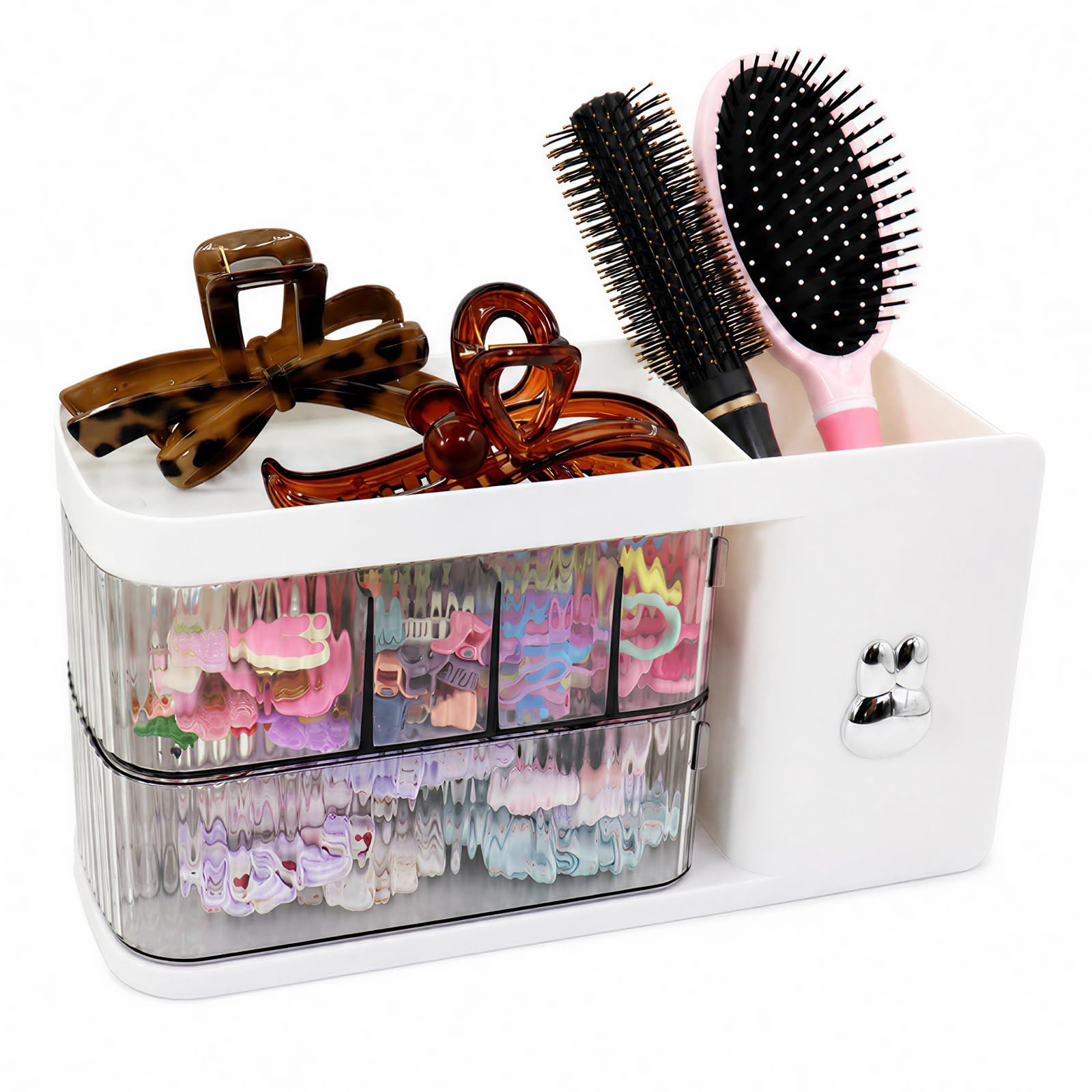 Girls Hair Accessories Organizer with Brush Holder for Hair Clips Tie