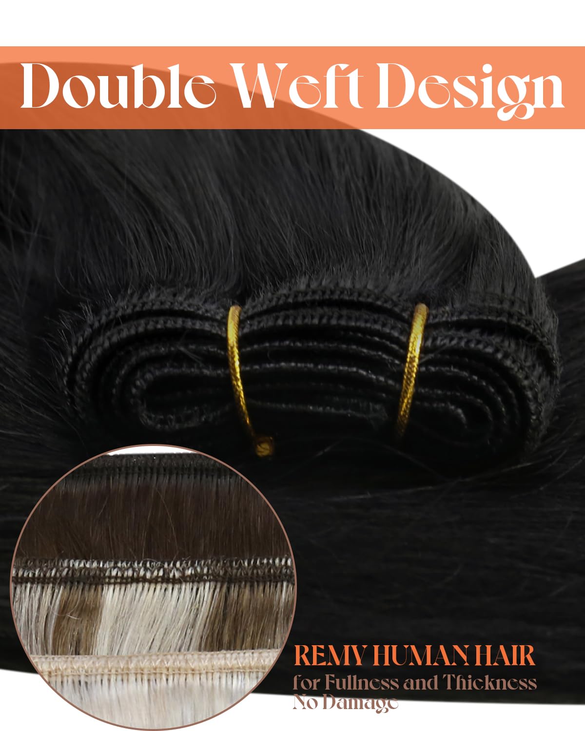 Sunny Weft Hair Extensions Human Hair Black Human Hair Weft Extensions Jet Black Sew in Hair Extensions Real Human Hair Black Wo