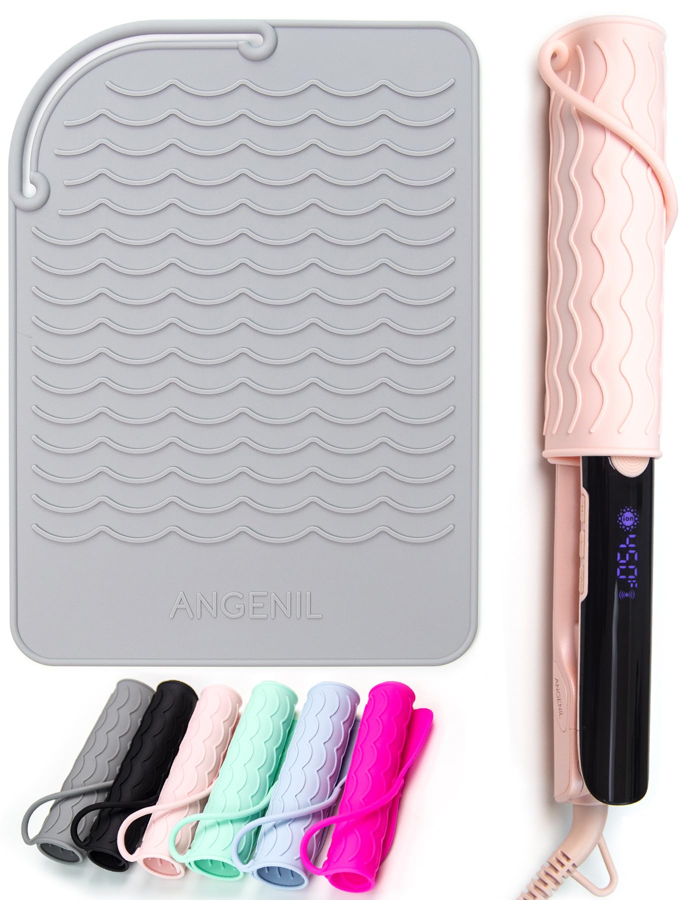 ANGENIL Silicone Mat for Hair Tools, Flat Iron Mat Heat Mat for Curling Iron, Heat Pad Curling Iron Mat, Flat Iron Pad Heat Resi