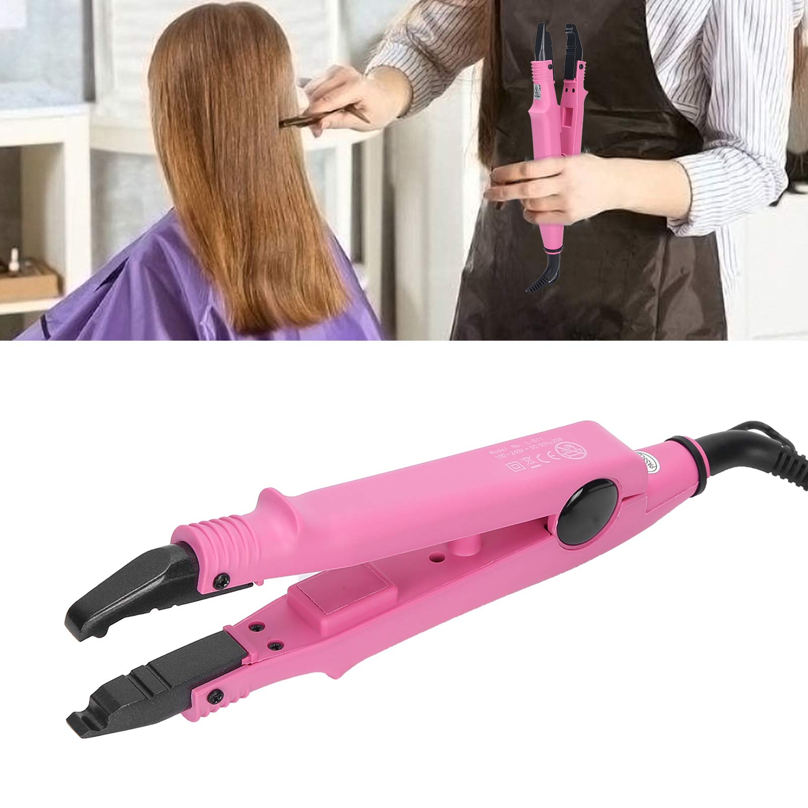 Professional Flat Shape Fusion Hair Extension Connector Machine Salon Fusion Iron Wand Melting Tool Wig Connector Tools Hair Sty