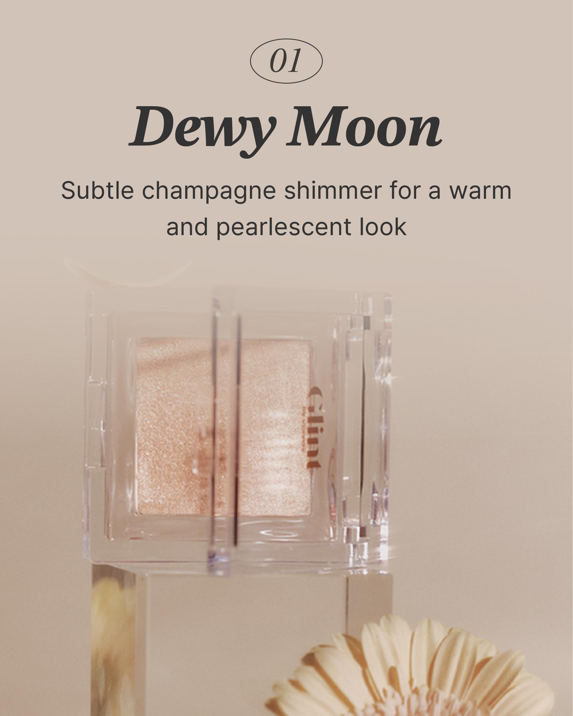 Glint Dewy Highlighter (Dewy Moon, 0.08Oz) - Luminous Glow, Infused With Micropearls, Shiny Illuminator. Rich Pigment & Silky To