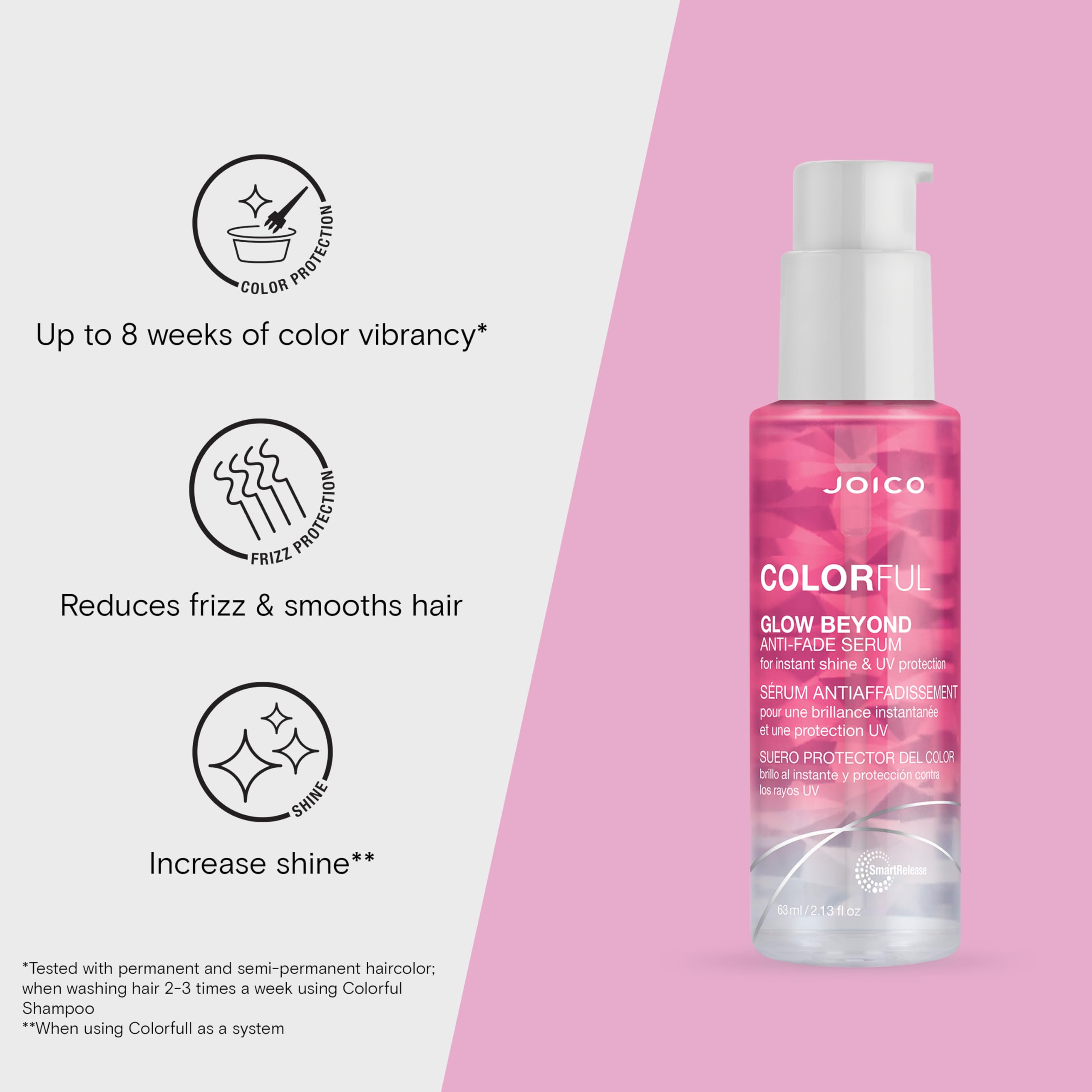 Joico Colorful Glow Beyond Anti-Fade Serum | For Color-Treated Hair | Preserve Hair Color | Prevent Fading | Boost Vibrancy & So