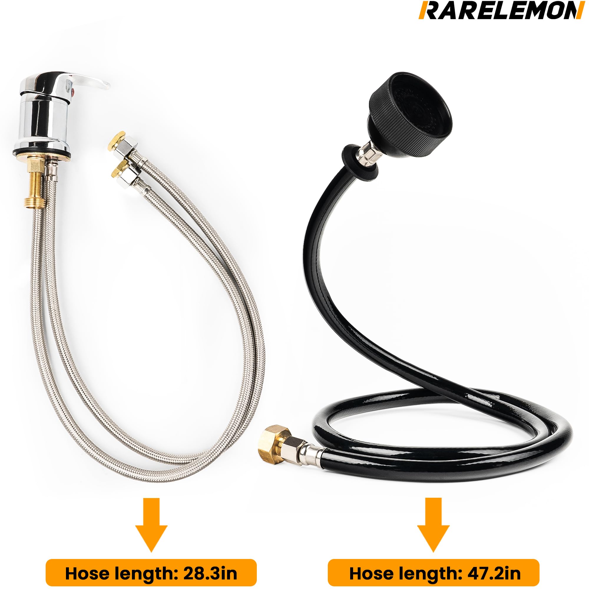 Professional Beauty Salon Shampoo Sink Bowl Faucet And Sprayer Kit With Vacuum Breaker And Flexible Spray Hose - Chrome Finish