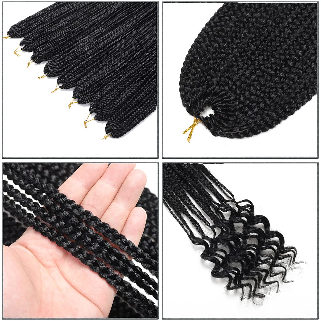8 Packs 24 Inch Crochet Box Braids Hair With Curly Ends Pre Looped Crochet Braids Goddess Box Braids Crochet Hair Extensions Bra