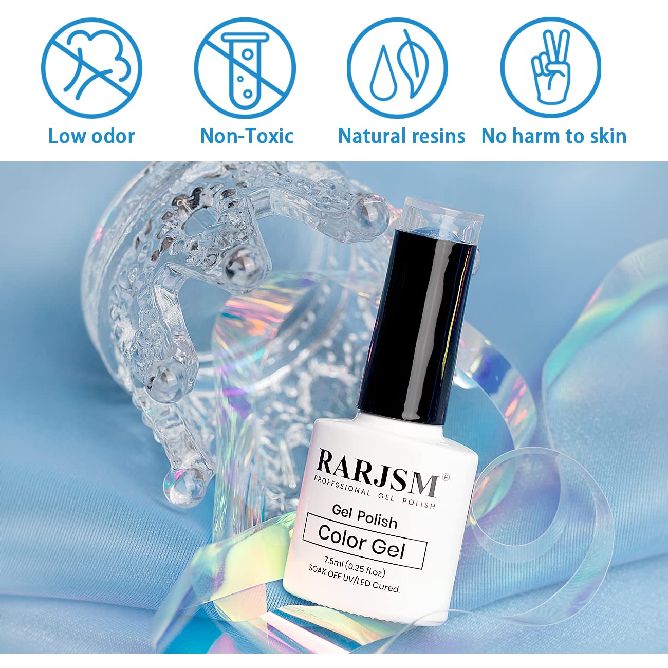 Rarjsm Cat Eye Gel Nail Polish, Galaxy Chameleon Magnetic Gel Polish Blue Holographic Glitter Gel Soak Off Uv Led Diy Manicure A