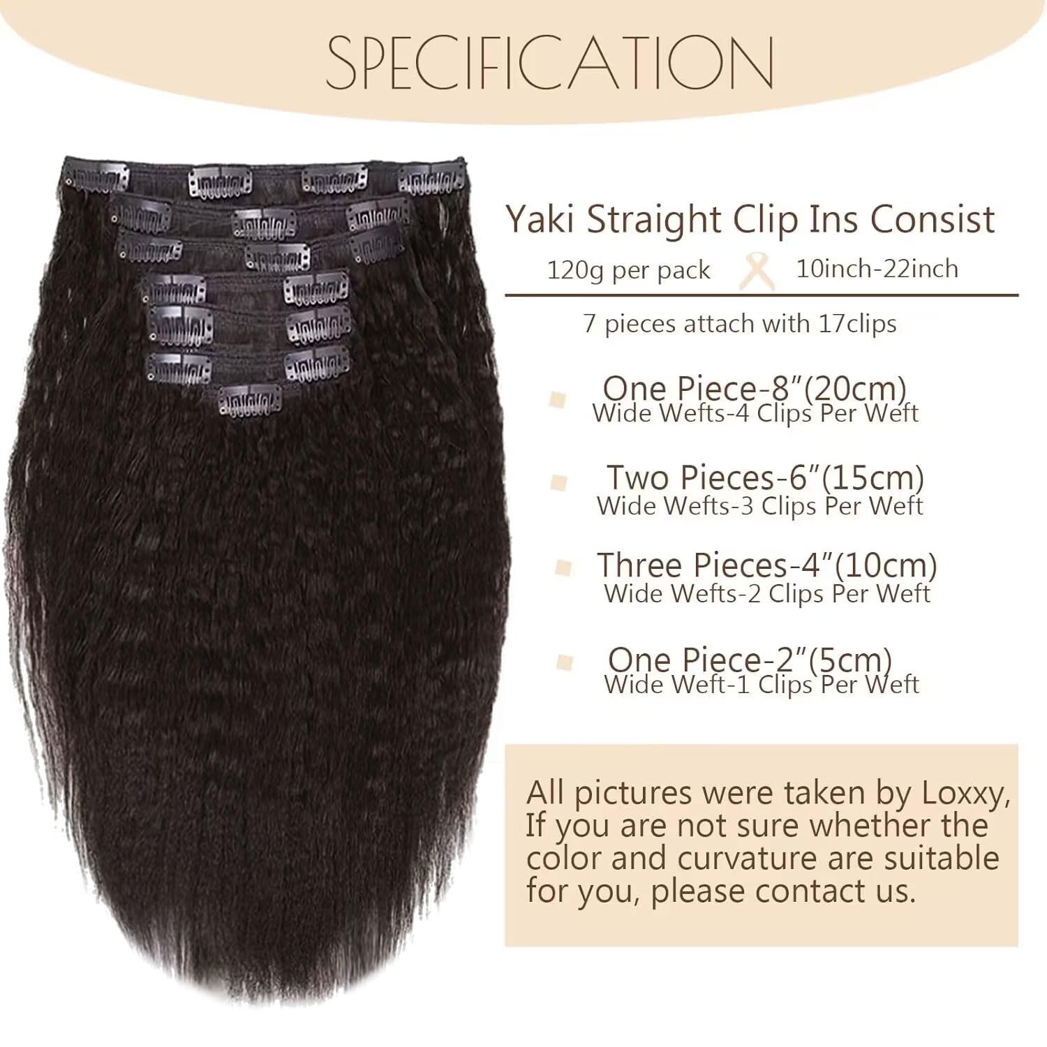 Loxxy Clip in Hair Extensions Real Human Hair Kinky Coarse Thick Straight Remi Hair Full Head Clip Ins For Afro Black Women Natu