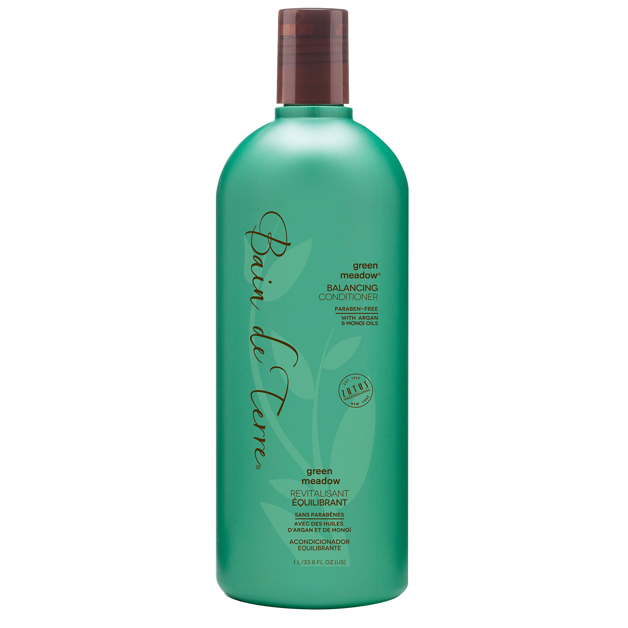 Bain De Terre Balancing Conditioner | Green Meadow | Normal To Oily Hair | Argan & Monoi Oils | Paraben Free | 33.8 Fl Oz