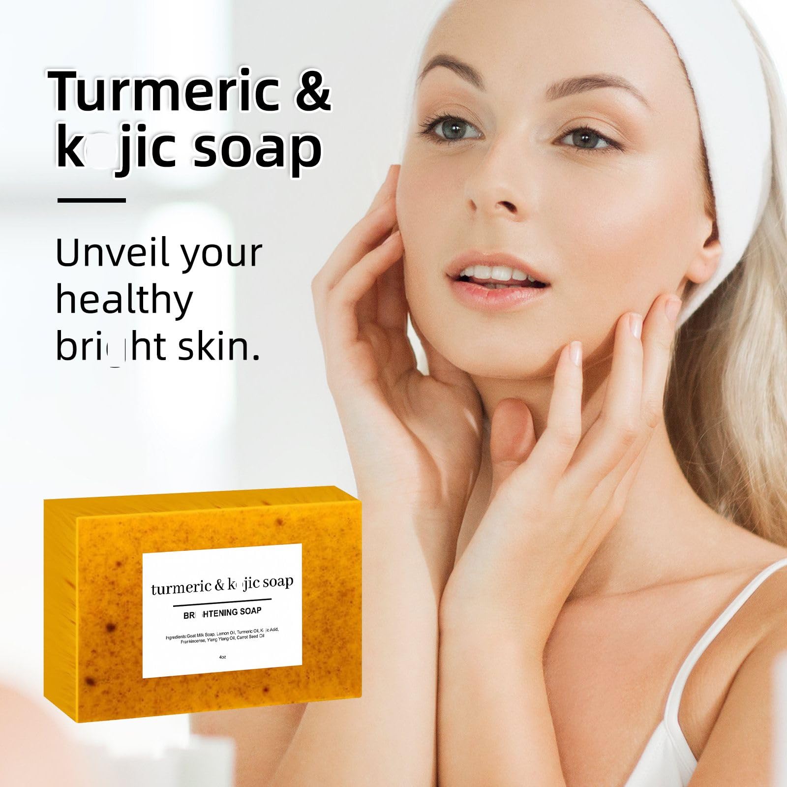 2PCS Lemon Turmeric Acid Soap, Lemon Turmeric Handmade Soap, Turmeric Soap Bar for Face and Body, Suitable for All Skin Types