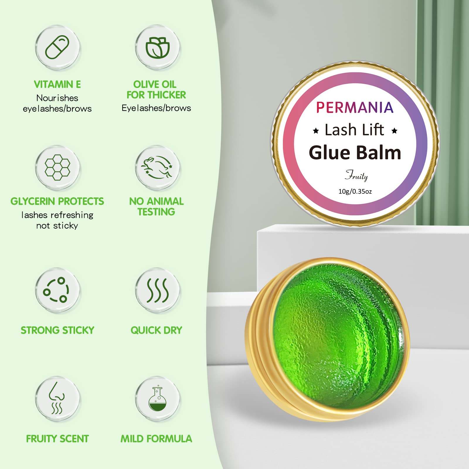 Permania Lash Glue Balm, Eyelash Lifting Adhesives Strong Hold And Perfectly Shaped Eyebrows For Brow Lamination Kit, Lash Lift