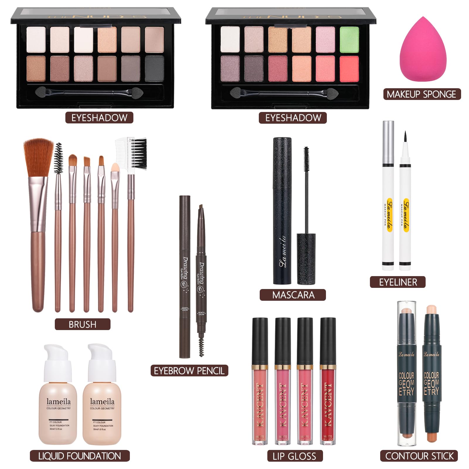 Makeup Set Makeup Kit For Women Full Kit Makeup Sets For Teens Teenagers Eyeshadow Palette Lip Gloss Foundation Mascara Eyeliner