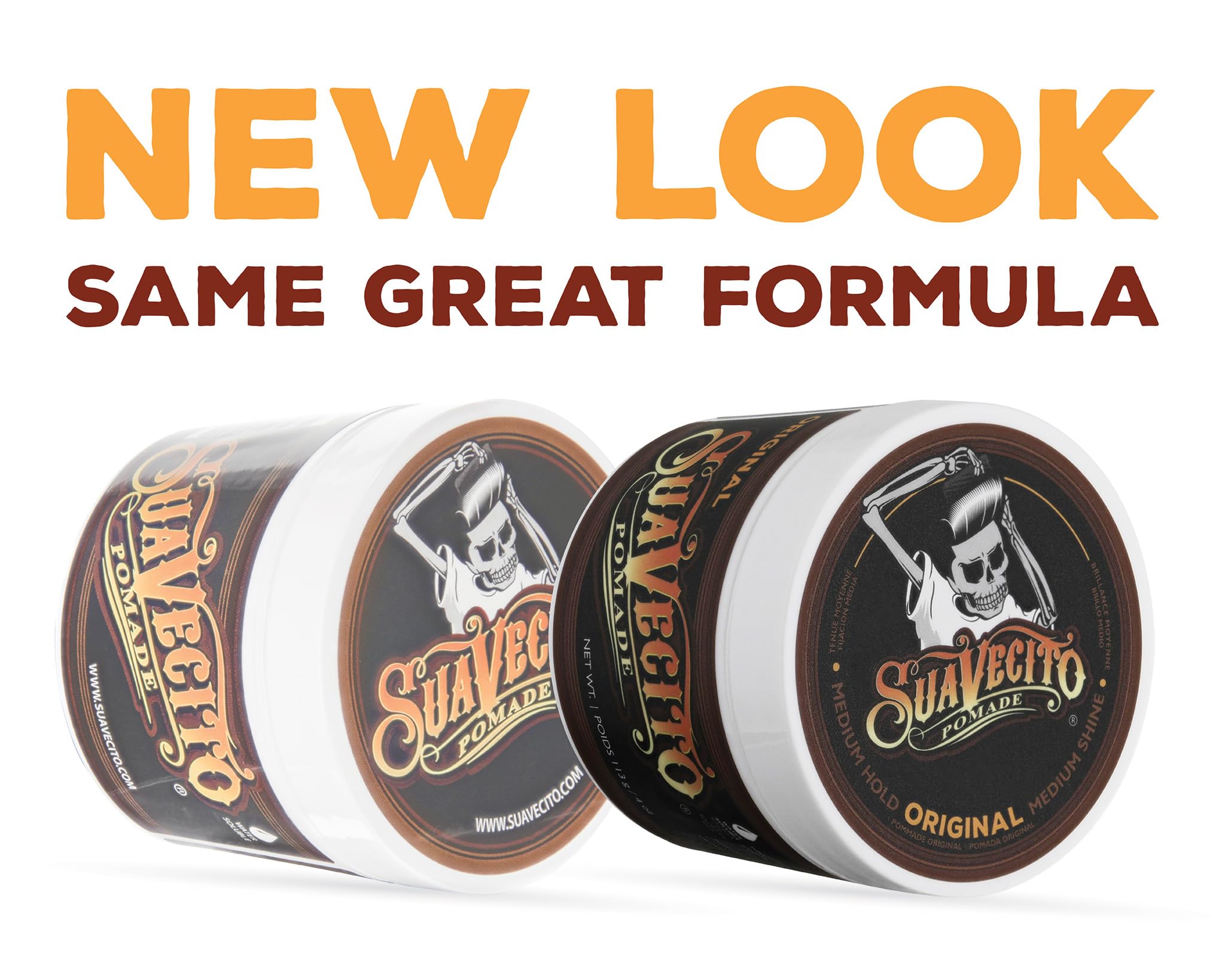Suavecito Pomade Original Hold 4 Oz, 3 Pack - Medium Hold Hair Pomade For Men - Medium Shine Water Based Wax Like Flake Free Hai