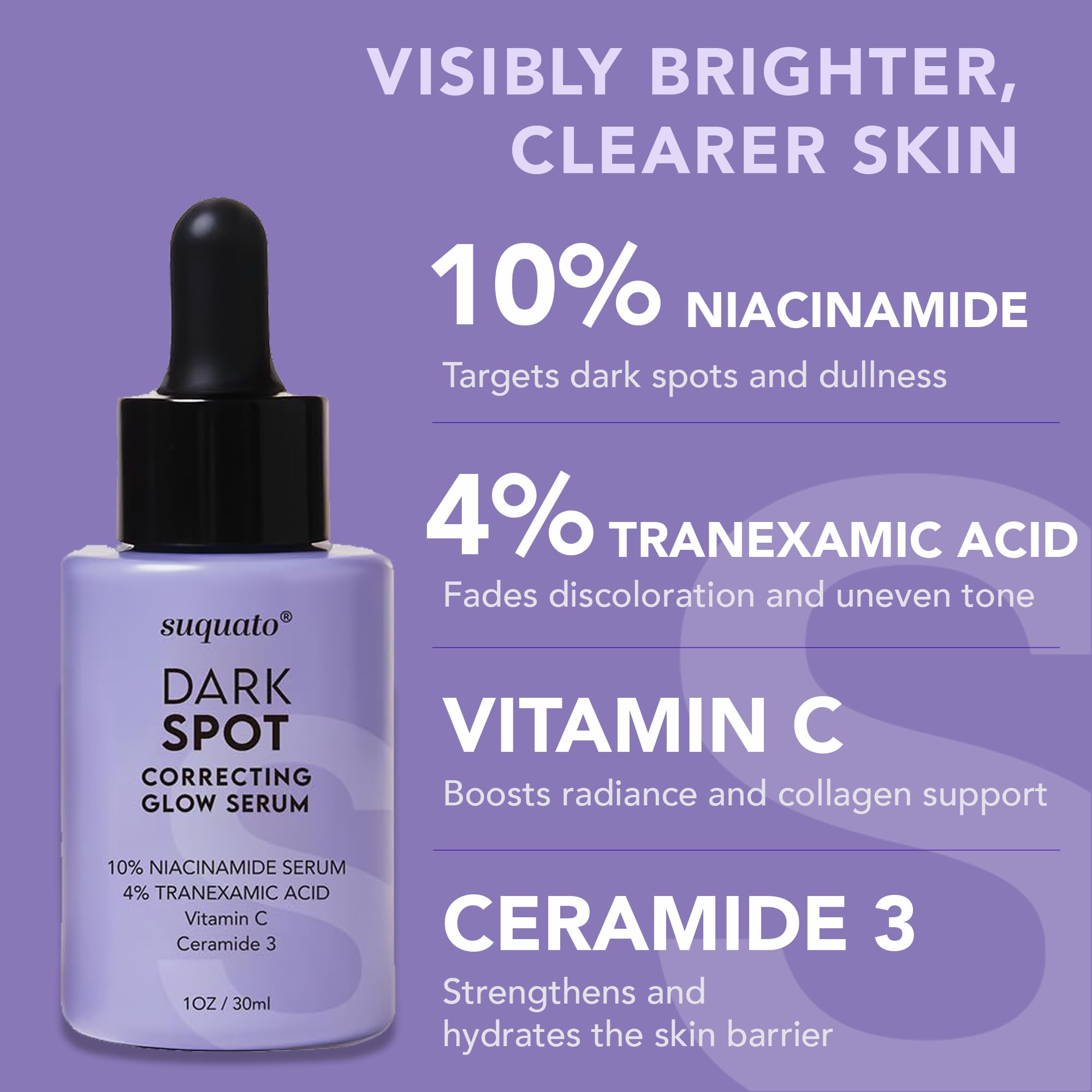 Dark Spot Correcting Glow Serum: Melasma Hyperpigmentation Treatment for Face with Tranexamic Acid Niacinamide - Vitamin C Serum