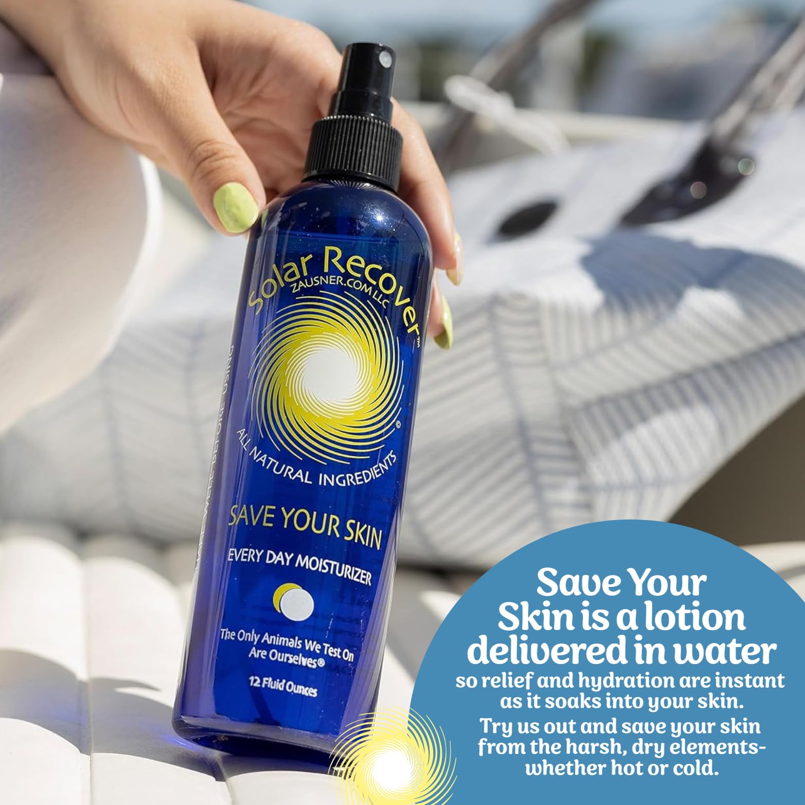 Solar Recover After Sun Moisturizing Spray (12 Ounce) - Hydrating Facial And Body Mist - 2460 Sprays Of Sunburn Relief With Vita
