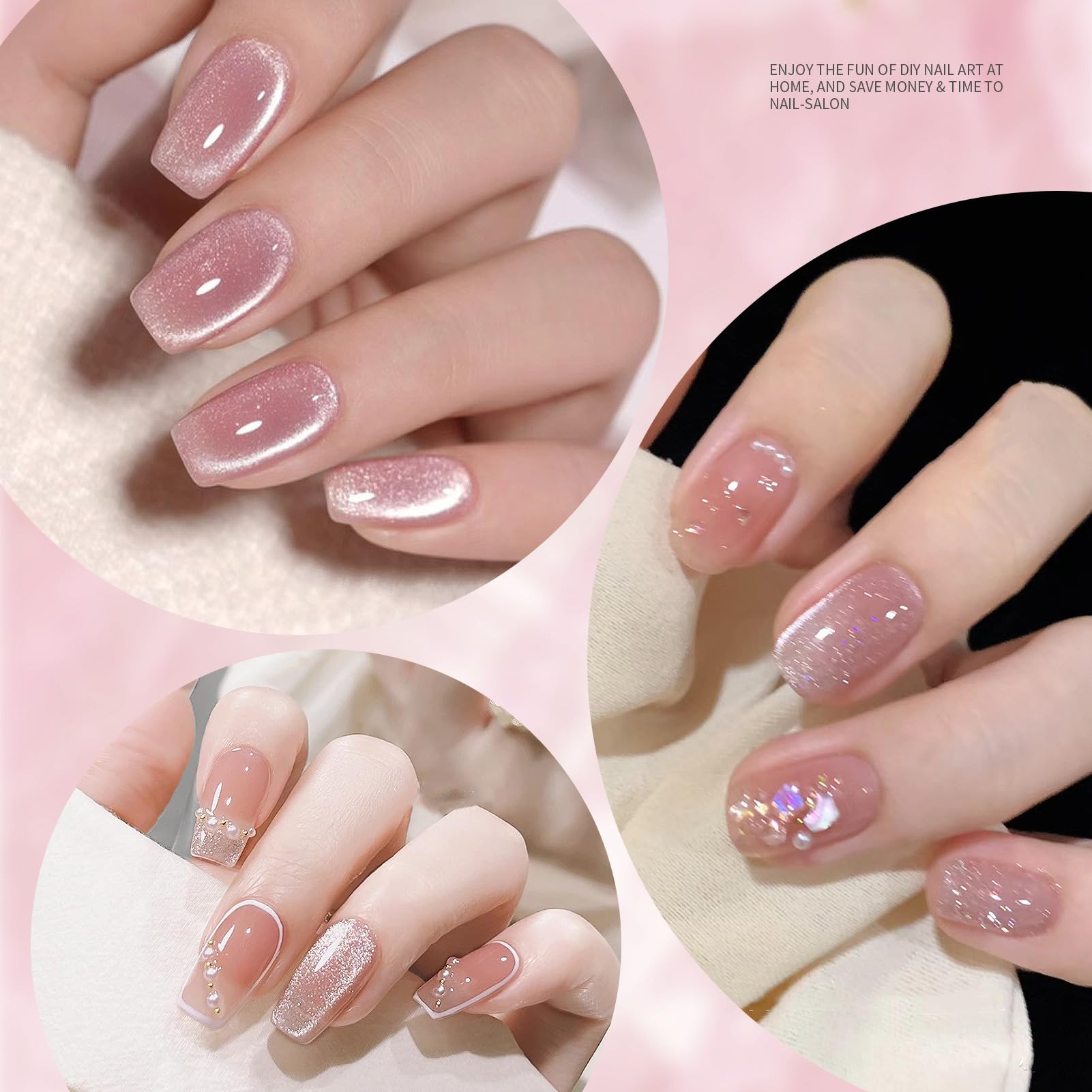 Born Pretty Cateye Jelly Gel Nail Polish Set - Toxic-Free, With Megnetic Kit, Long Lasting, 6Pcs In One Pack