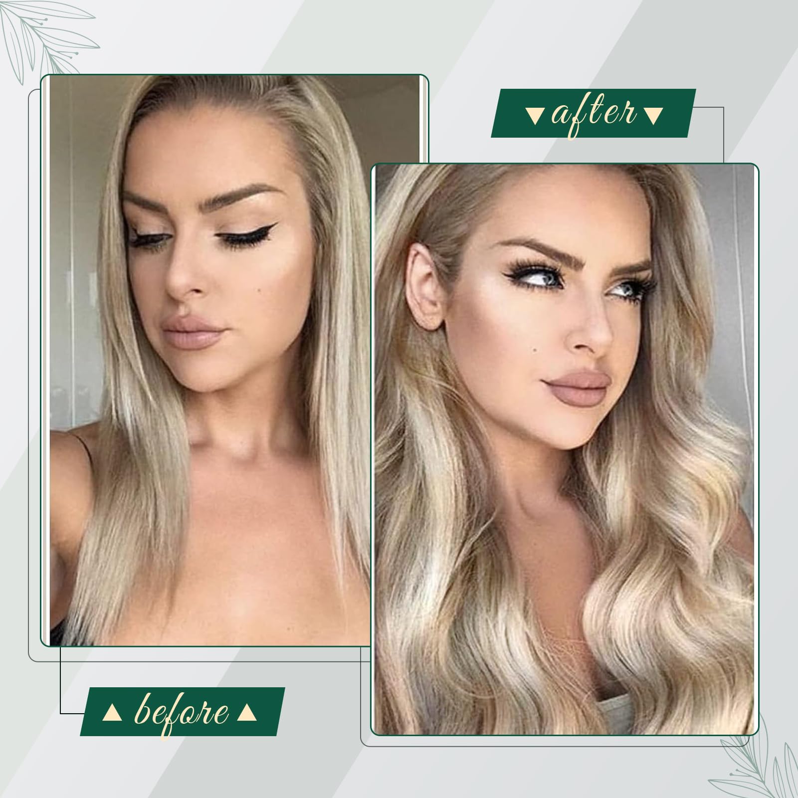 Runature Blonde Wefts Human Hair Extensions 22 Inch Straight Hand Tied Weft Hair Extensions Human Hair Ash Brown Highlight Plati