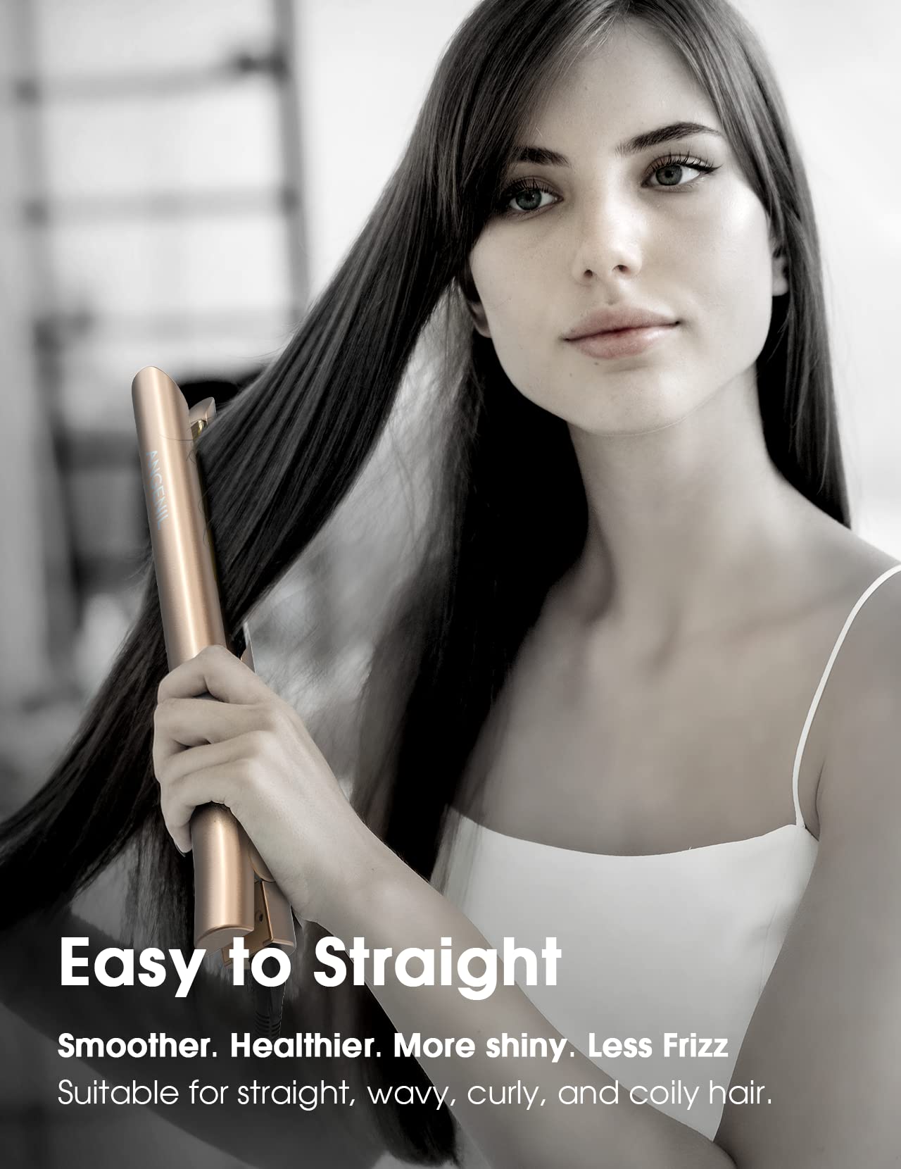 ANGENIL Nano Titanium Flat Iron Hair Straightener and Curler 2 in 1, Straightening Curling Hair Styling Irons for Women All Hair
