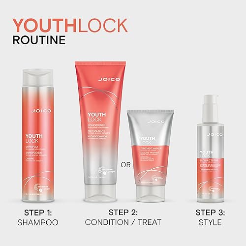 Joico YouthLock conditioner Formulated With collagen  Youthful Body & Bounce  Reduce Breakage & Frizz  Soften & Detangle Hair  B