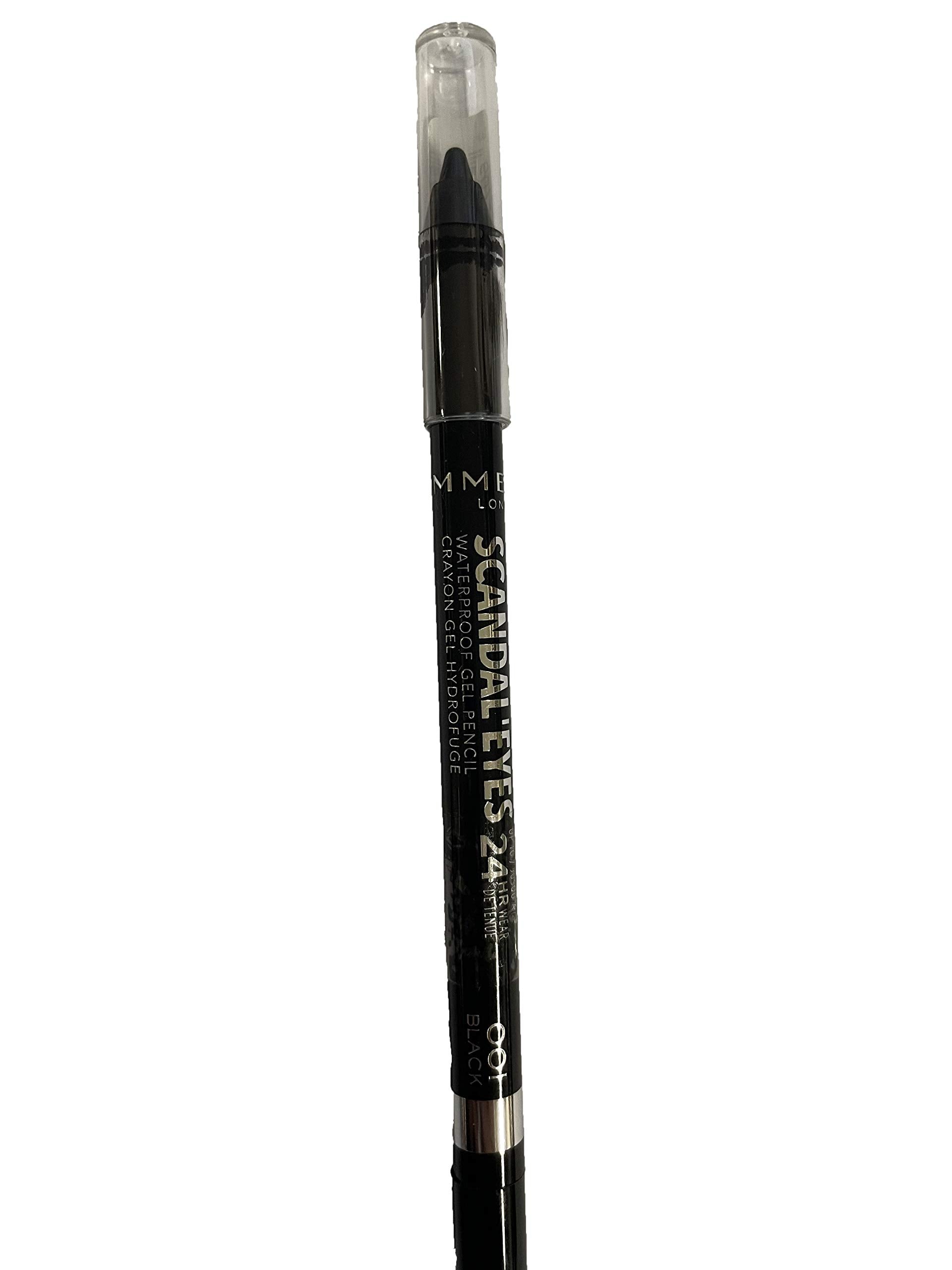 Rimmel London Scandal Eyes Waterproof Kohl Kajal Eyeliner, Black 0.04 Oz (Pack Of 3)