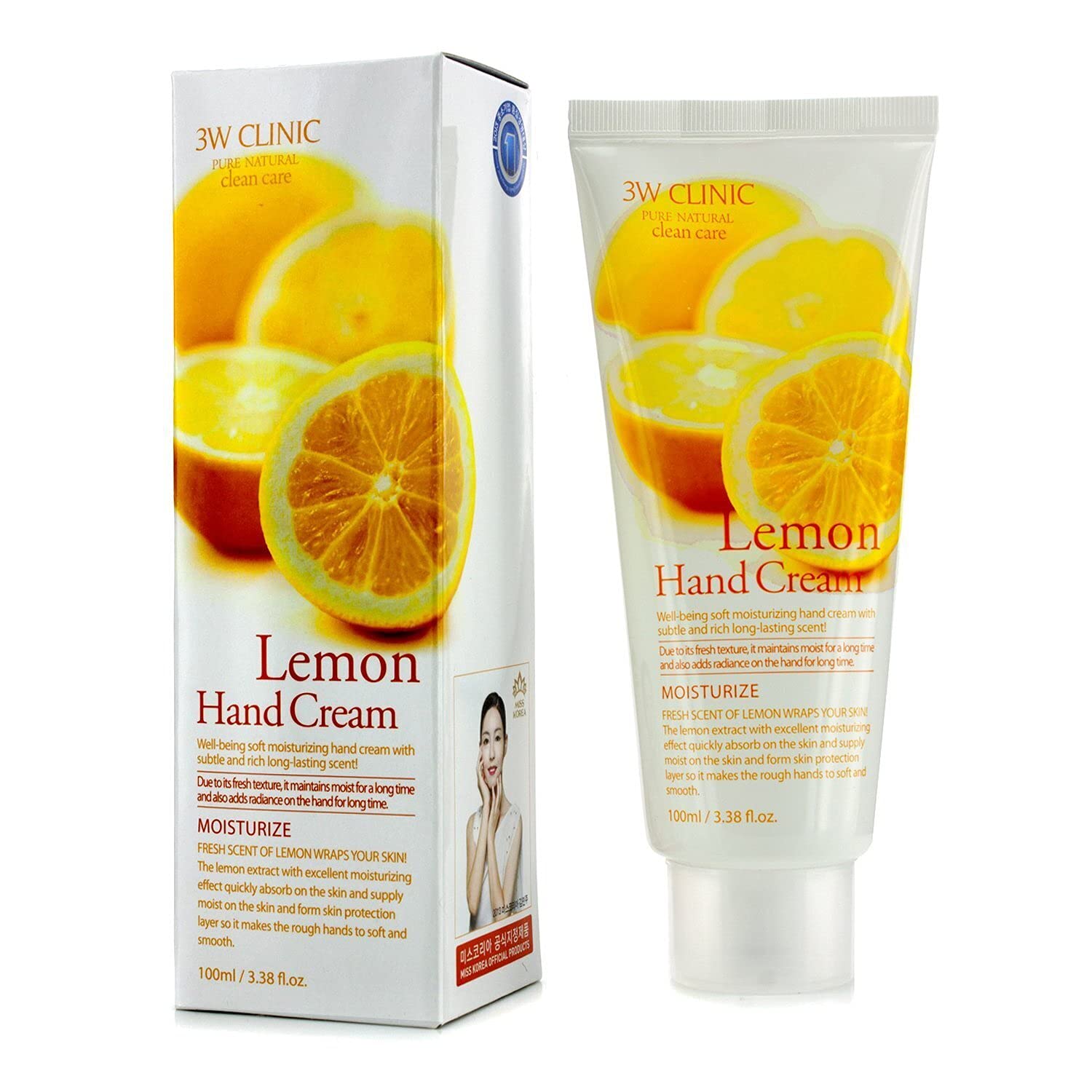 3W Clinic Hand Cream, Lemon, 3.38 Ounce