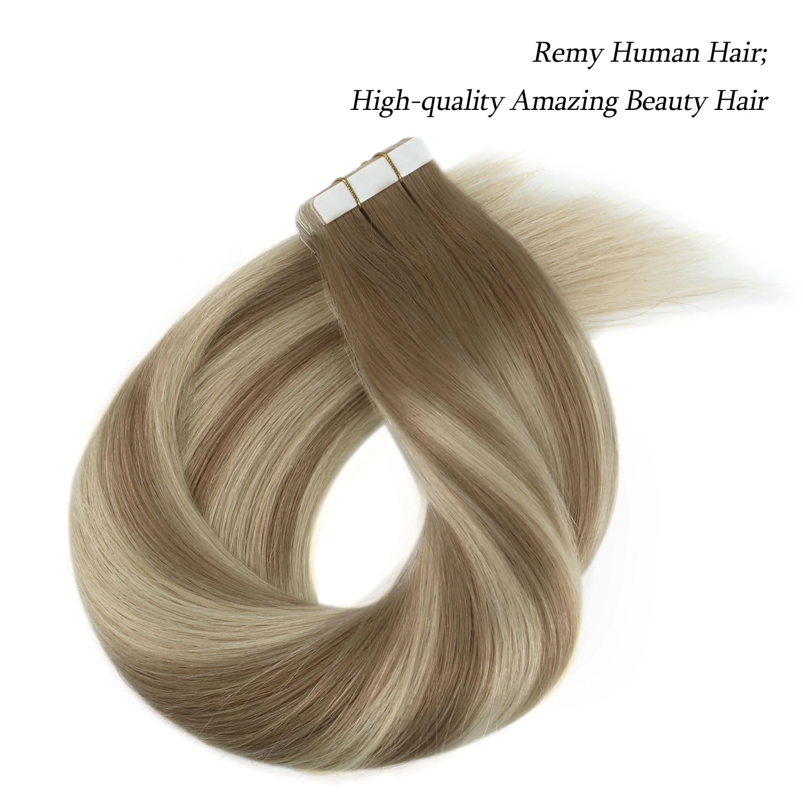 Abh Amazingbeauty Hair Tape In Hair Extensions Ombre Ash Brown Highlighted Light Blonde Hair Extensions Real Human Hair Tape In