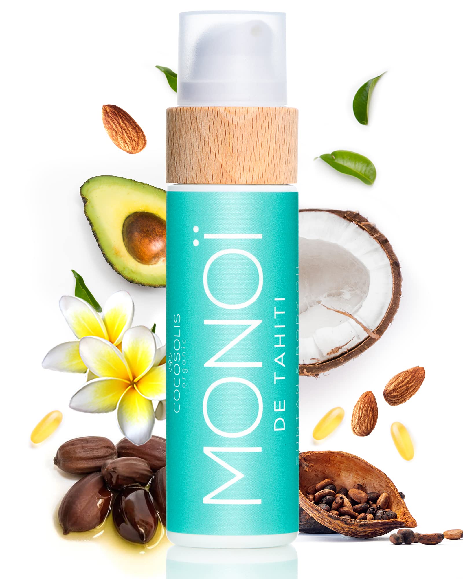 COCOSOLIS MONOI Tanning Accelerator - Organic Tanning Oil with Vitamin E & Monoi de Tahiti Oil for a Fast Intensive Tan - Tannin
