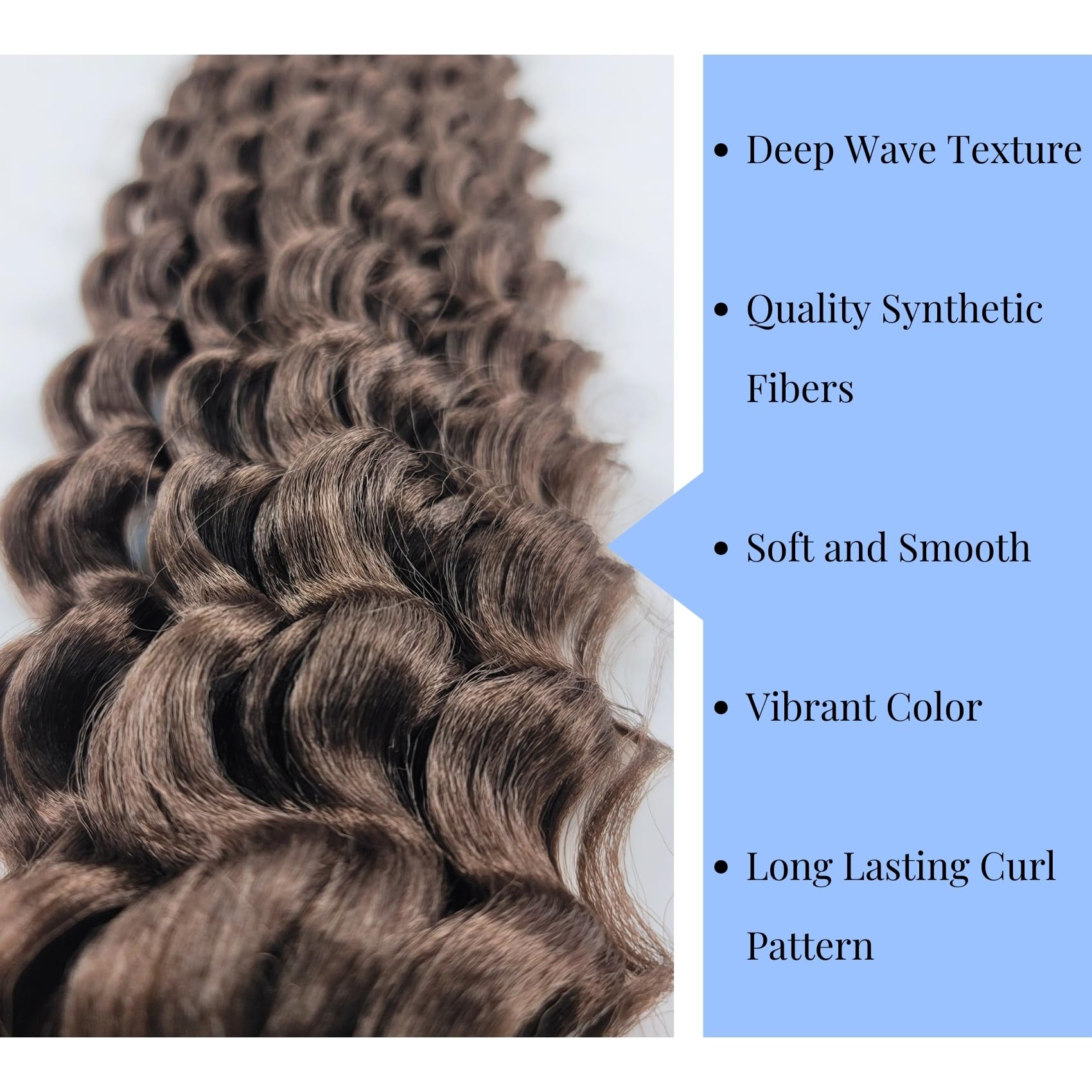 Brown Short Boho Braiding Hair Pre Stretched Box Hair 16Inch Boho Crochet Braids Hair For Braiding Synthetic Deep Wave Hair For