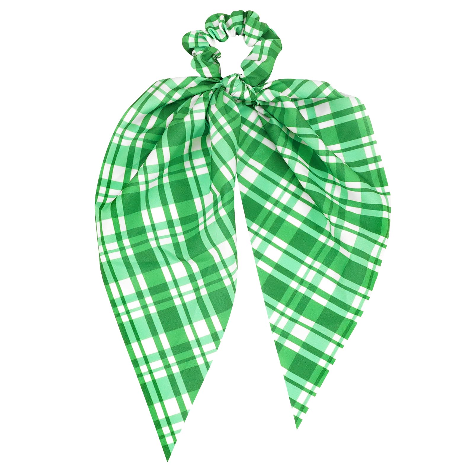 Green Plaid Hair Ties for Women Teen Girls Irish St.Patricks Day Hair Scrunchies Gifts Green Ribbon Hair Tie Hair Bows St.Patri