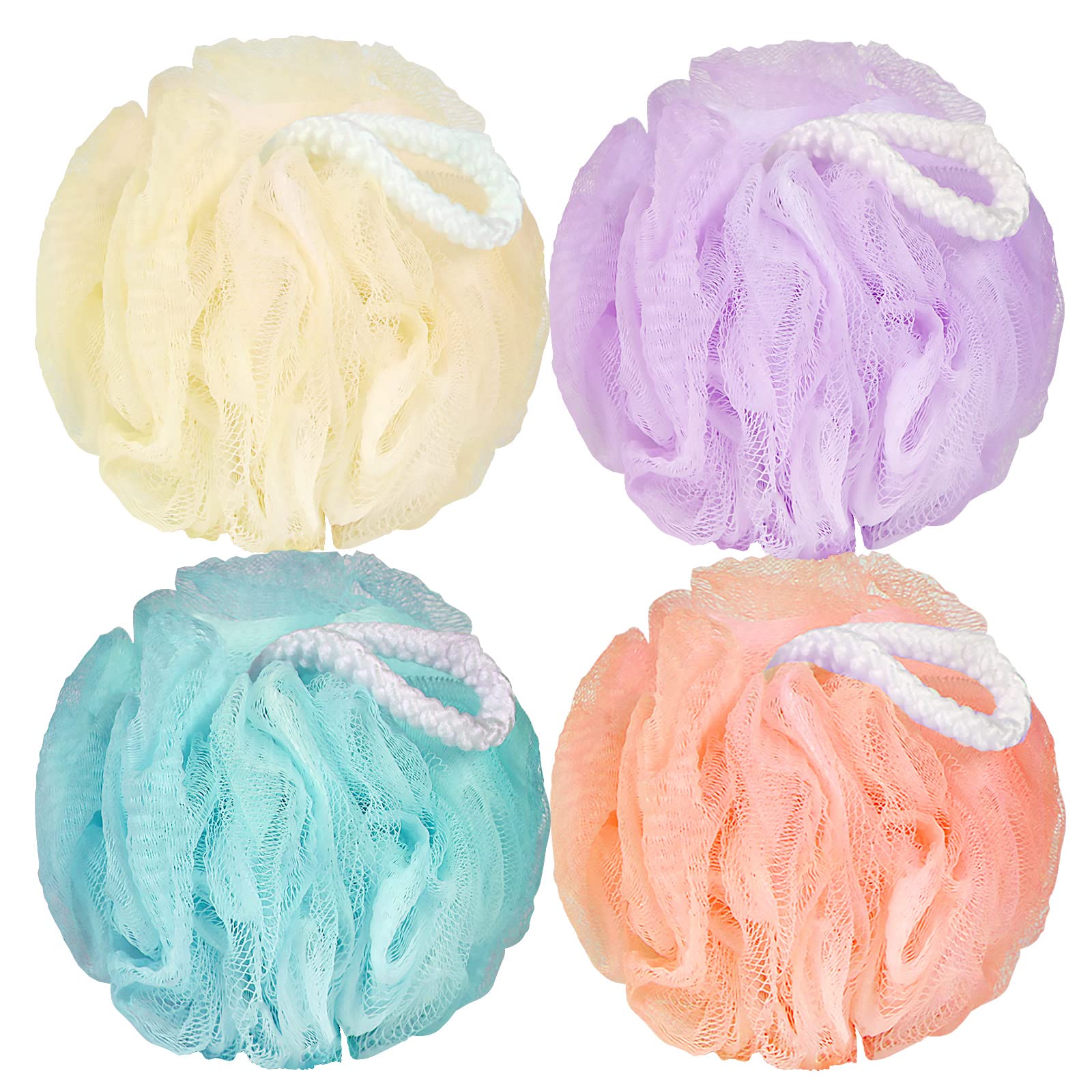Farmoga Bath Loofah Sponge Body Scrubber Shower Sponge Exfoliating Mesh Pouf Shower Ball Bath Sponges For Women And Men Bathing