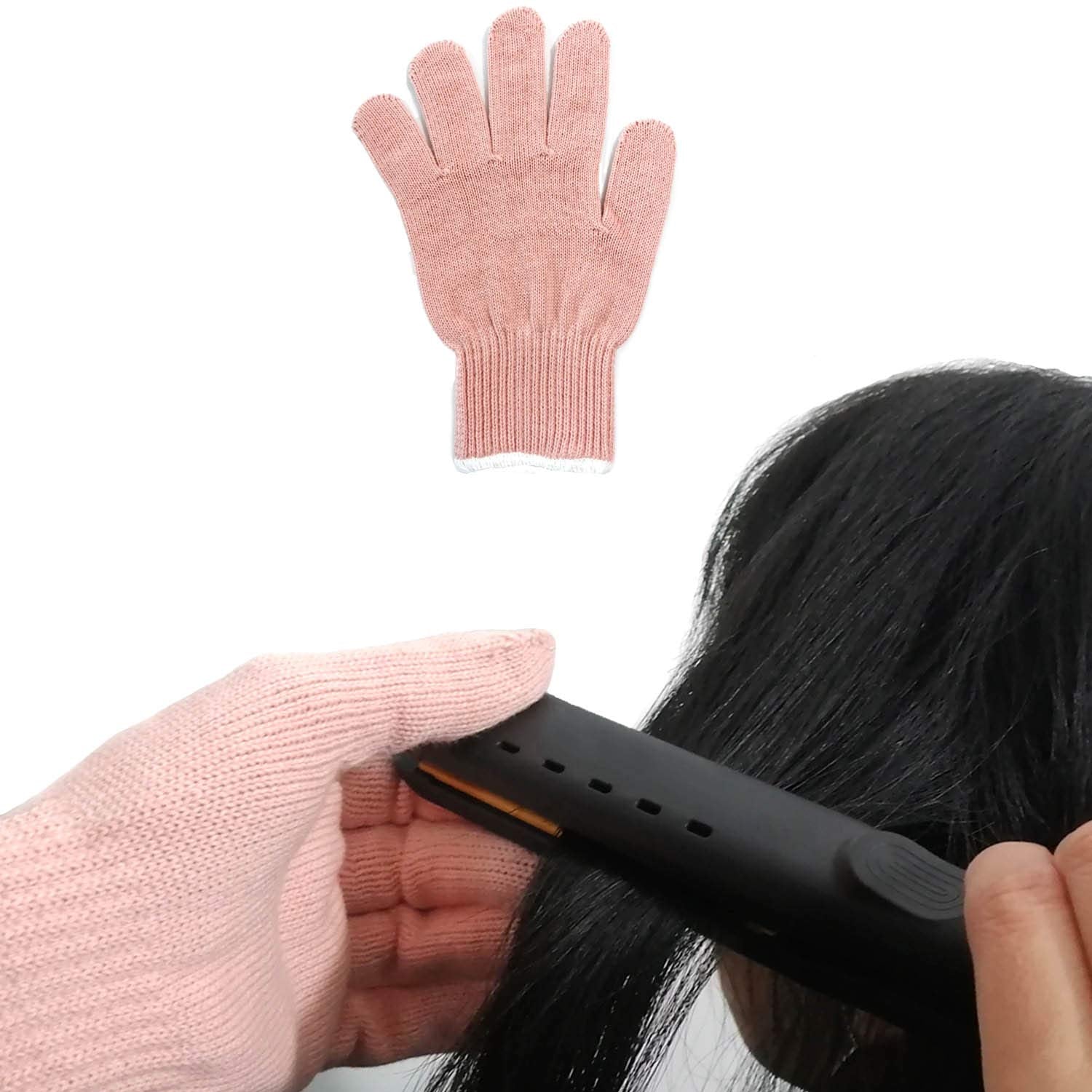 Lessmon Heat Resistant Glove for Hair Styling, Cotton, Light Pink, 1 Count, Suitable for Left and Right Hands