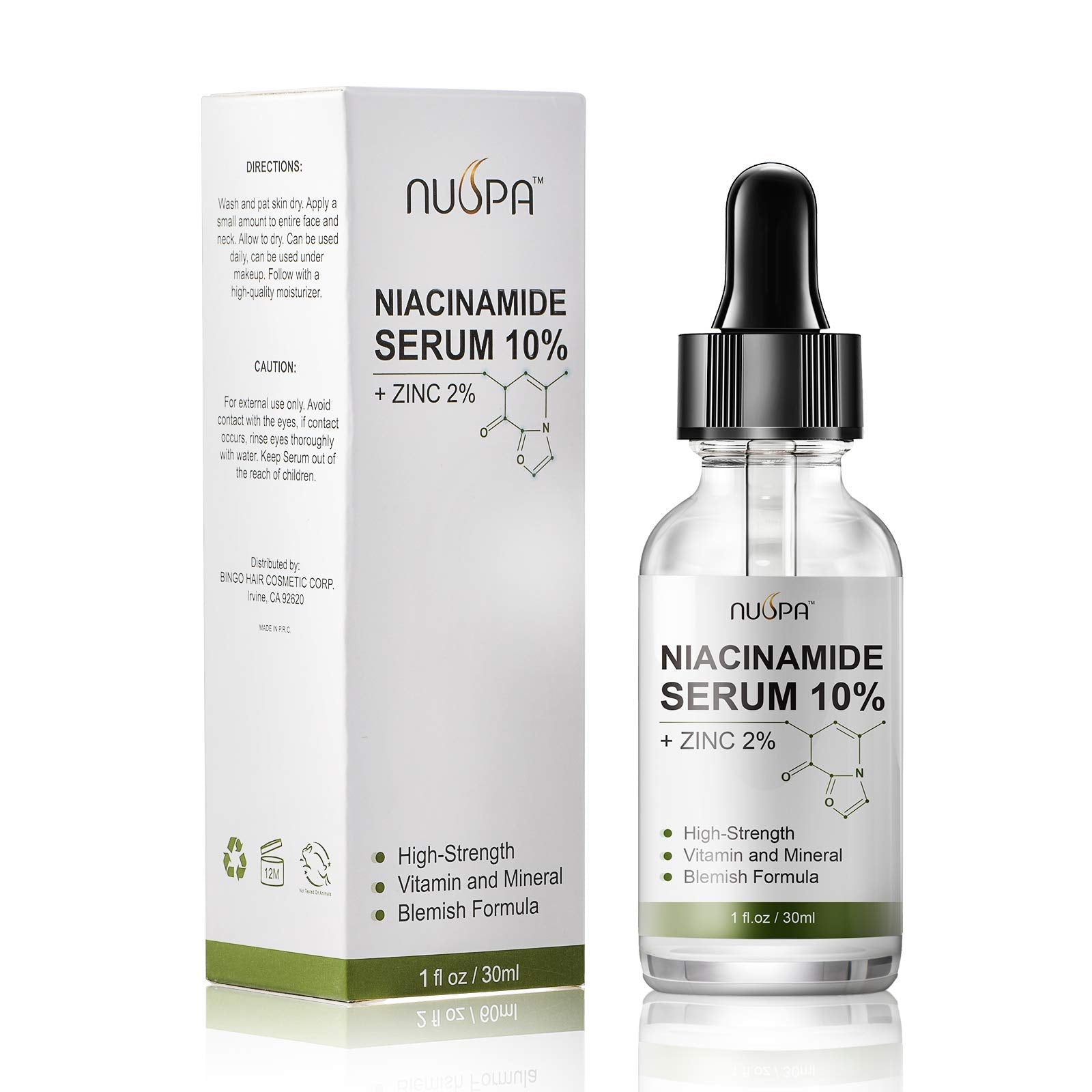 Niacinamide Serum 10% Plus Zinc 2% for Face Skin Care Vitamin B3 Facial Serum with Hyaluronic Acid for Acne Pore Reducer Treatme