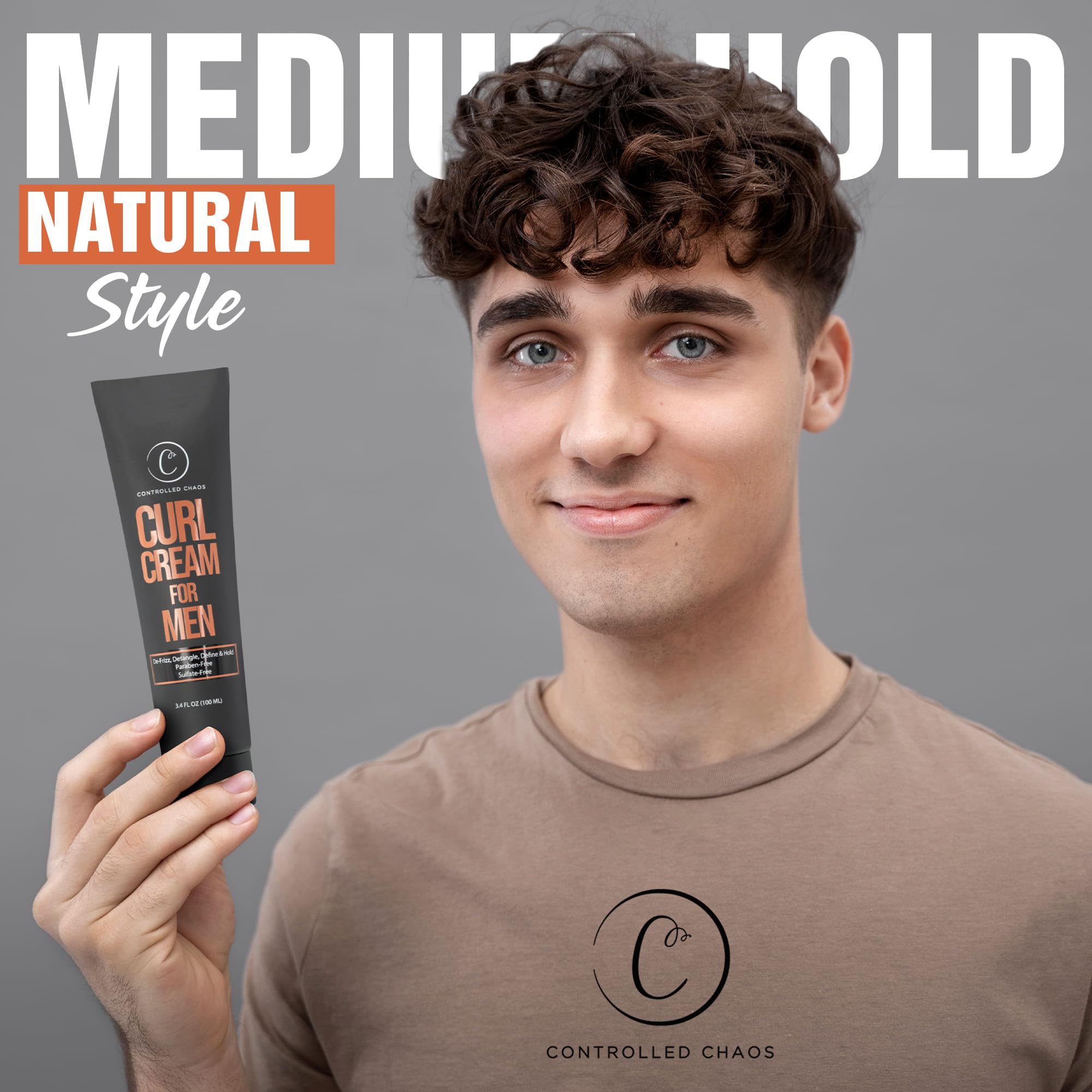 Controlled Chaos Curl Cream For Men - Hair Styling Cream For Wavy And Curly Hair With Shea Butter, Jojoba Oil, Coconut Oil, Add