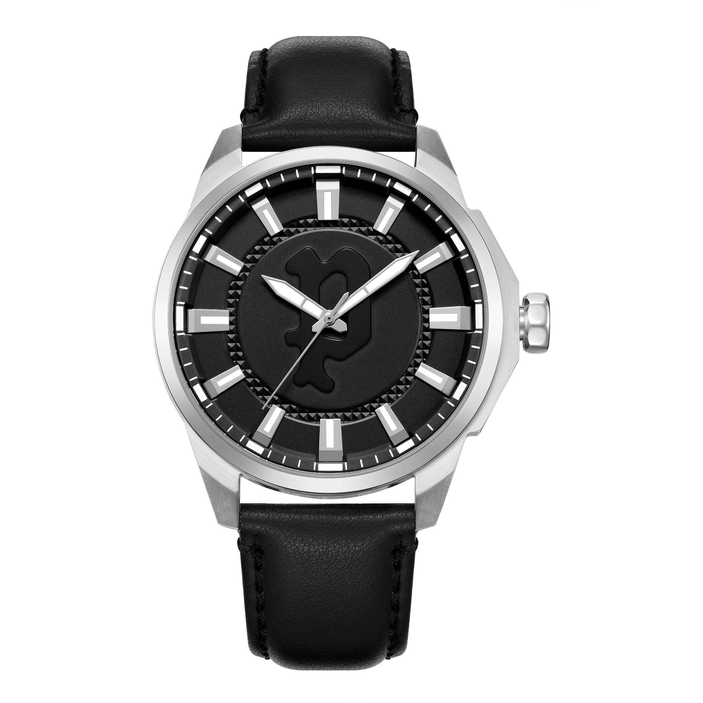 Police Quartz Multifunction Black Dial Leather Strap Watch For MenPlpewja2204308W