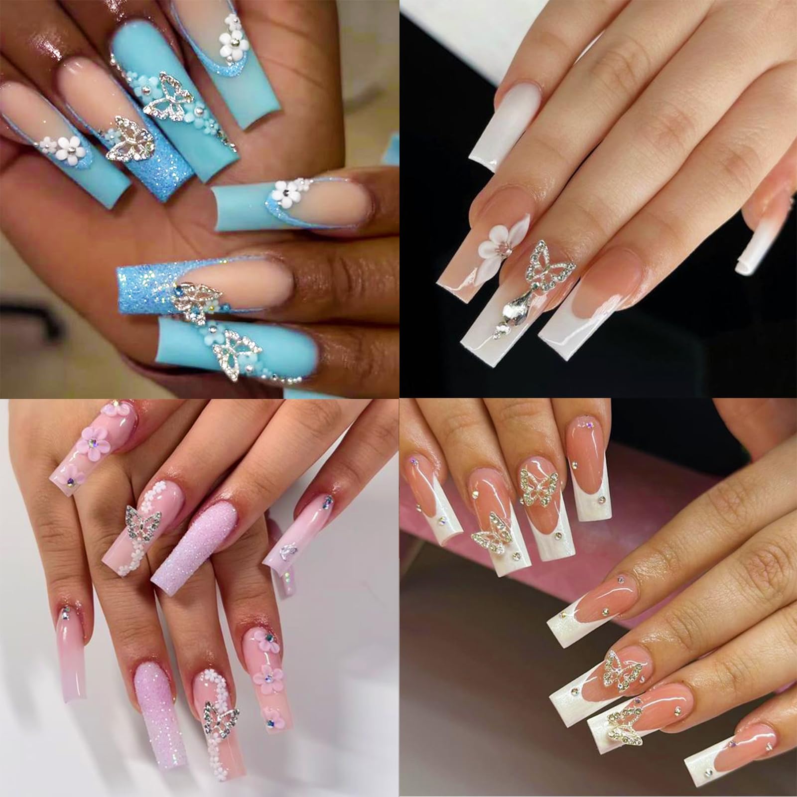 Votacos Nail Charms Rhinestones Colorful Nail Art Gems With Nail Glue Gel Flatback Pearls Nail Supplies Luxurious Crystal Ab Rhi