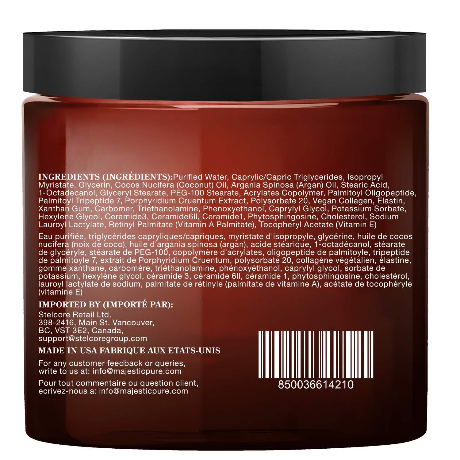 MAJESTIC PURE Whipped Argan Oil Body Butter for Women & Men - With Ceramides, Vitamin E & A & Vegan Collagen - For Skin, Face, &
