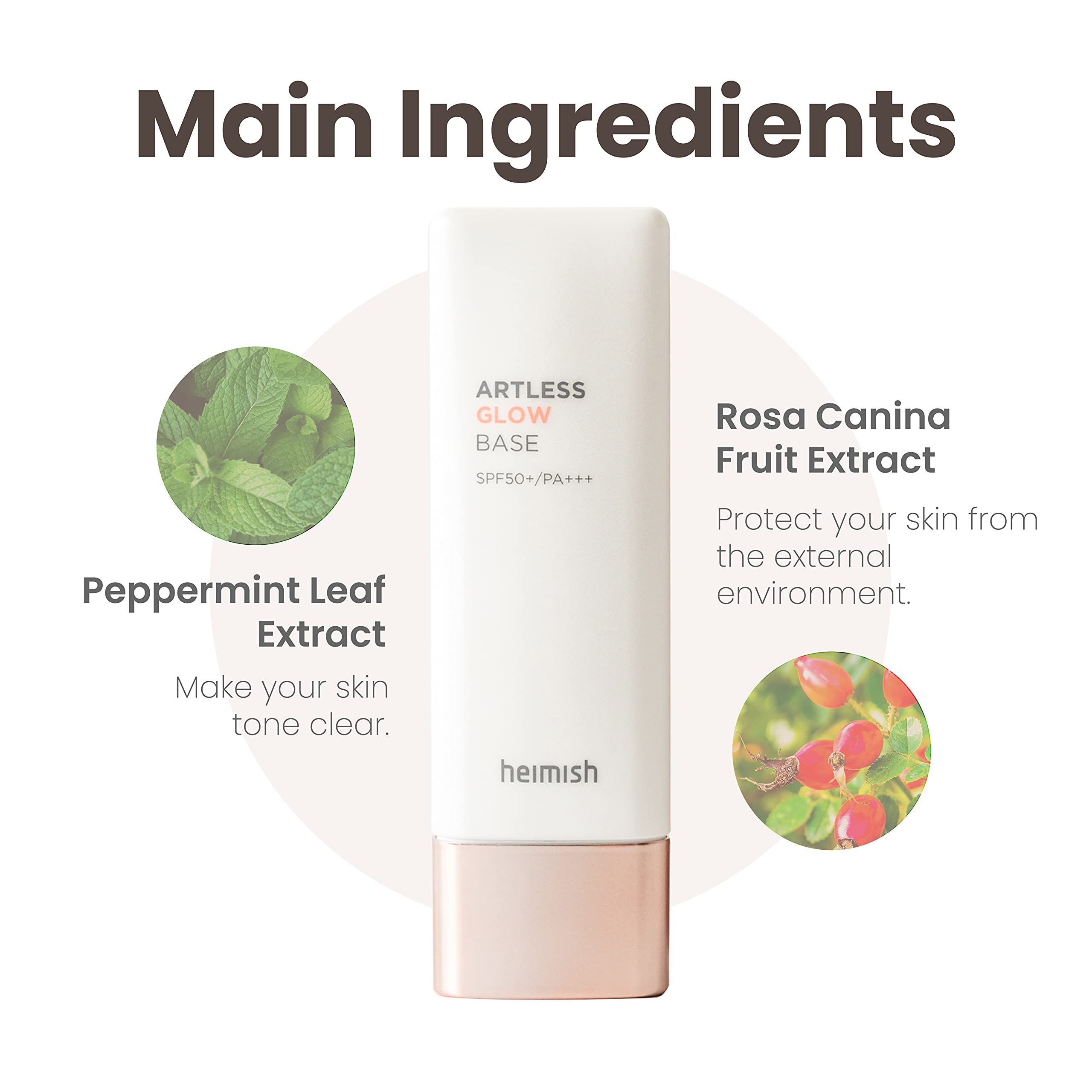 Heimish Artless Glow Base Spf 50+ Pa+++ 14Floz40Ml  Moisturizer, Sunscreen To Makeup Base  Cruelty-Free, All-In-One, Glowy Skin,