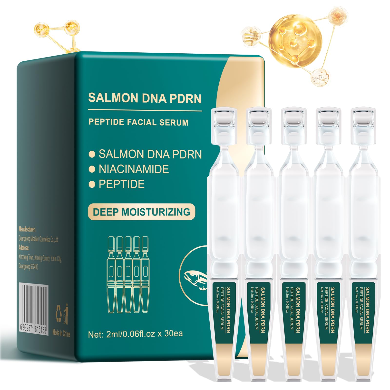 PDRN Peptide Niacinamide Serum  Instant Face Lift & Anti Aging Serum for Wrinkles, Fine Lines, Dull Skin Even Skin Tone Glass S