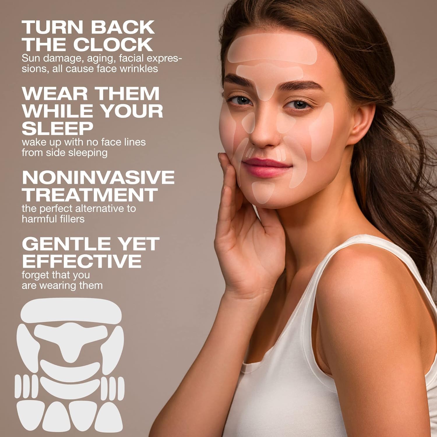 Wrinkle Remover Patches Face Forehead: Facial Smoothing Silicone Mask - Between Eyes Line Correction Treatment - Anti-Aging Over