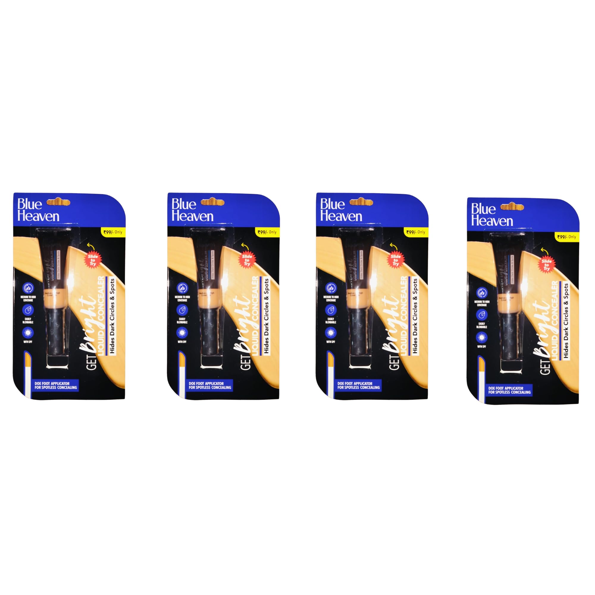 Blue Heaven Liquid Matte Full Coverage Concealer For All Skin Types (Pack Of 4,Multi, 4 Ml)