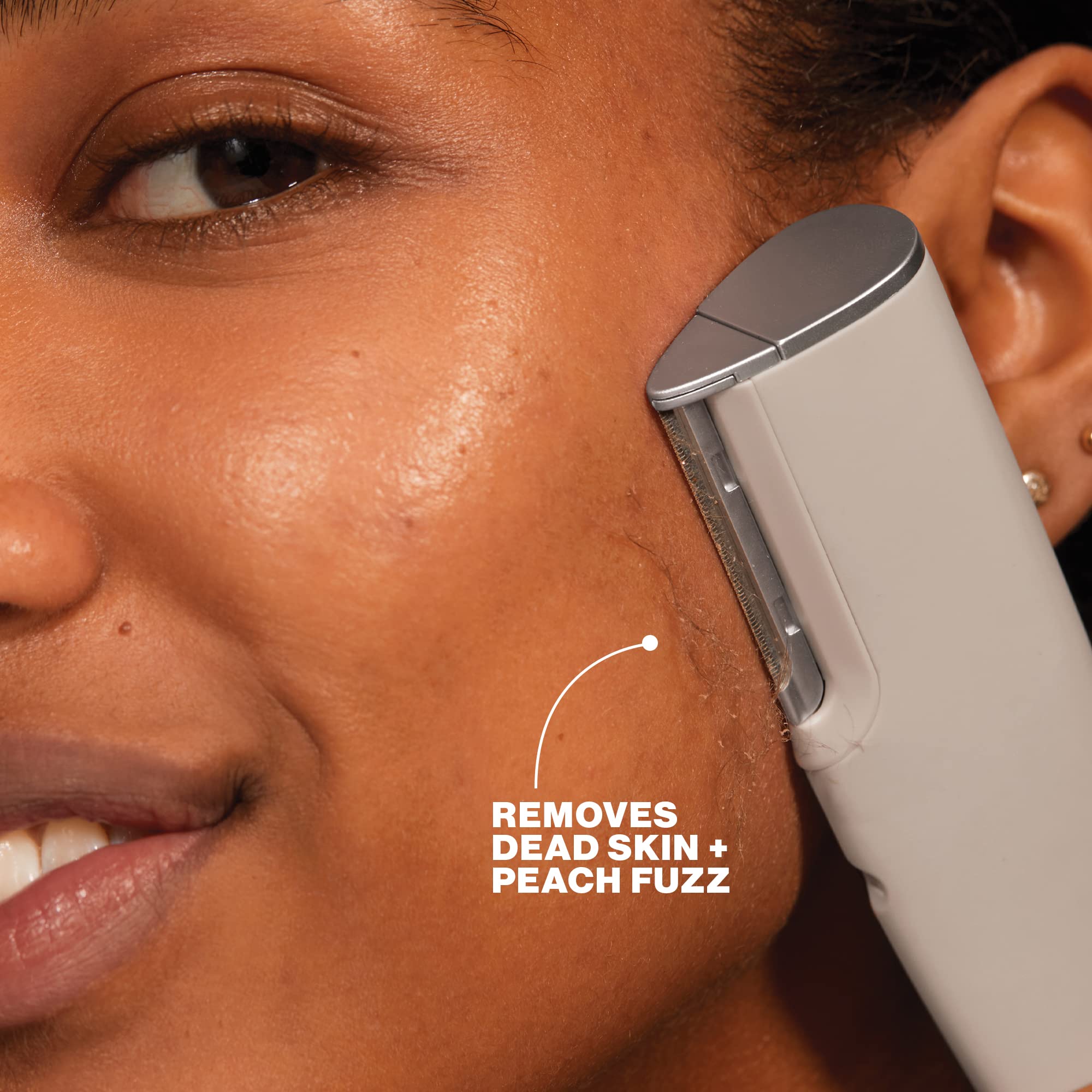 DERMAFLASH LUXE plus Device, Anti Aging, Exfoliation, Hair Removal, and Dermaplaning Tool with Sonic Edge Technology and 4 Weeks