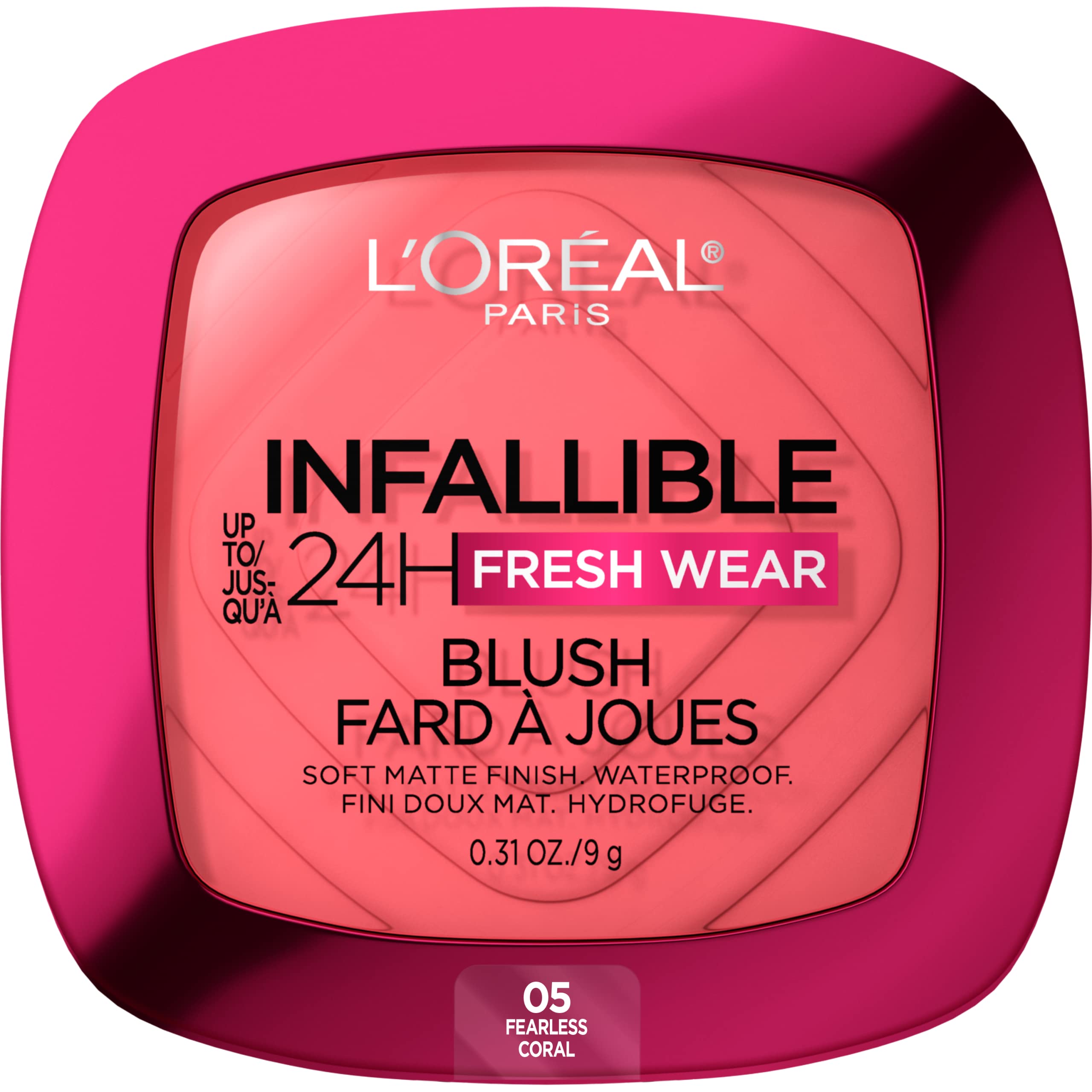 LOreal Paris Infallible Up to 24H Fresh Wear Soft Matte Blush, Blendable, Long-Lasting and Waterproof Cheek Make Up, Fearless C