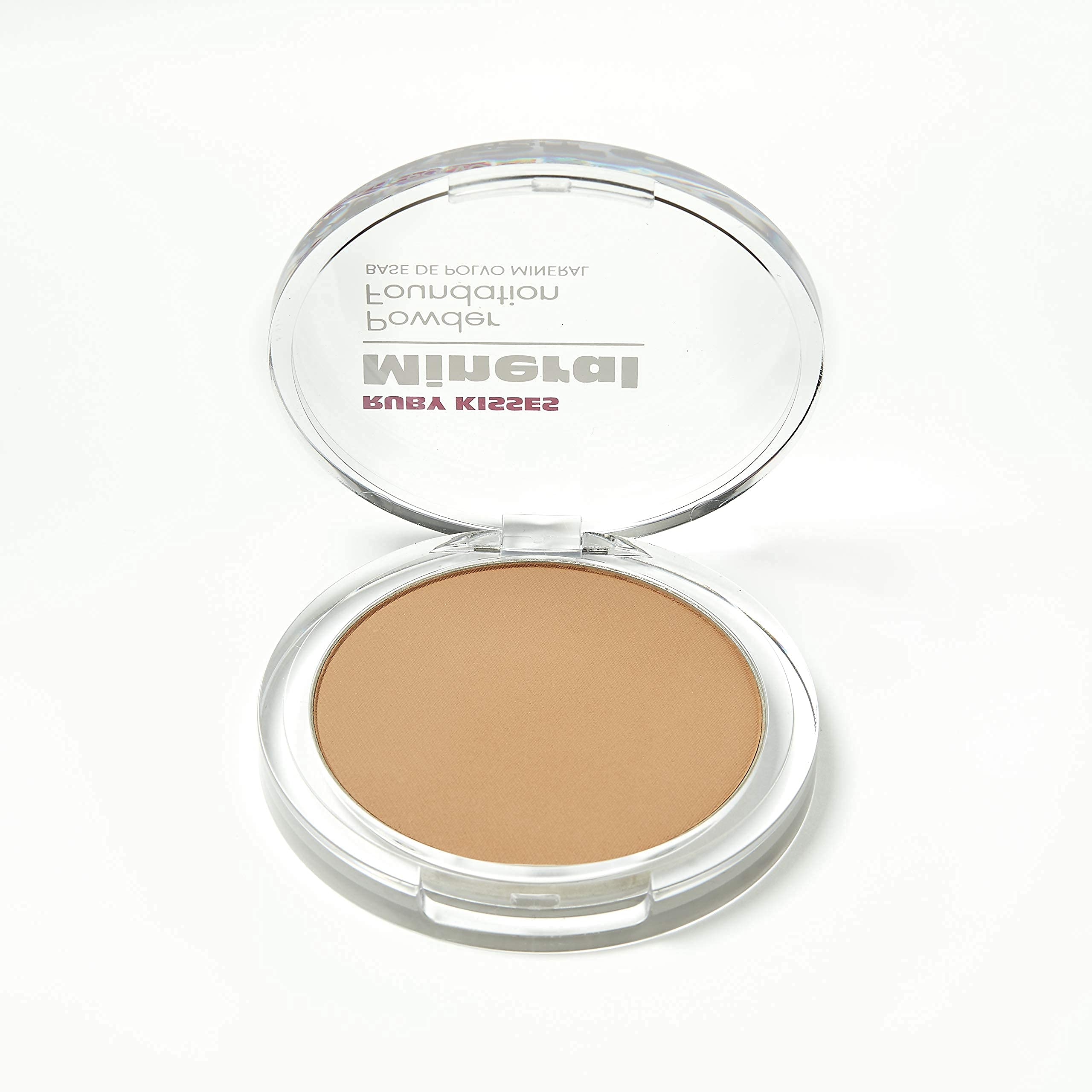 Ruby Kisses Mineral Pressed Powder Foundation, Medium To Full Coverage Natural Finish 0.35 Ounce (Rich Beige)