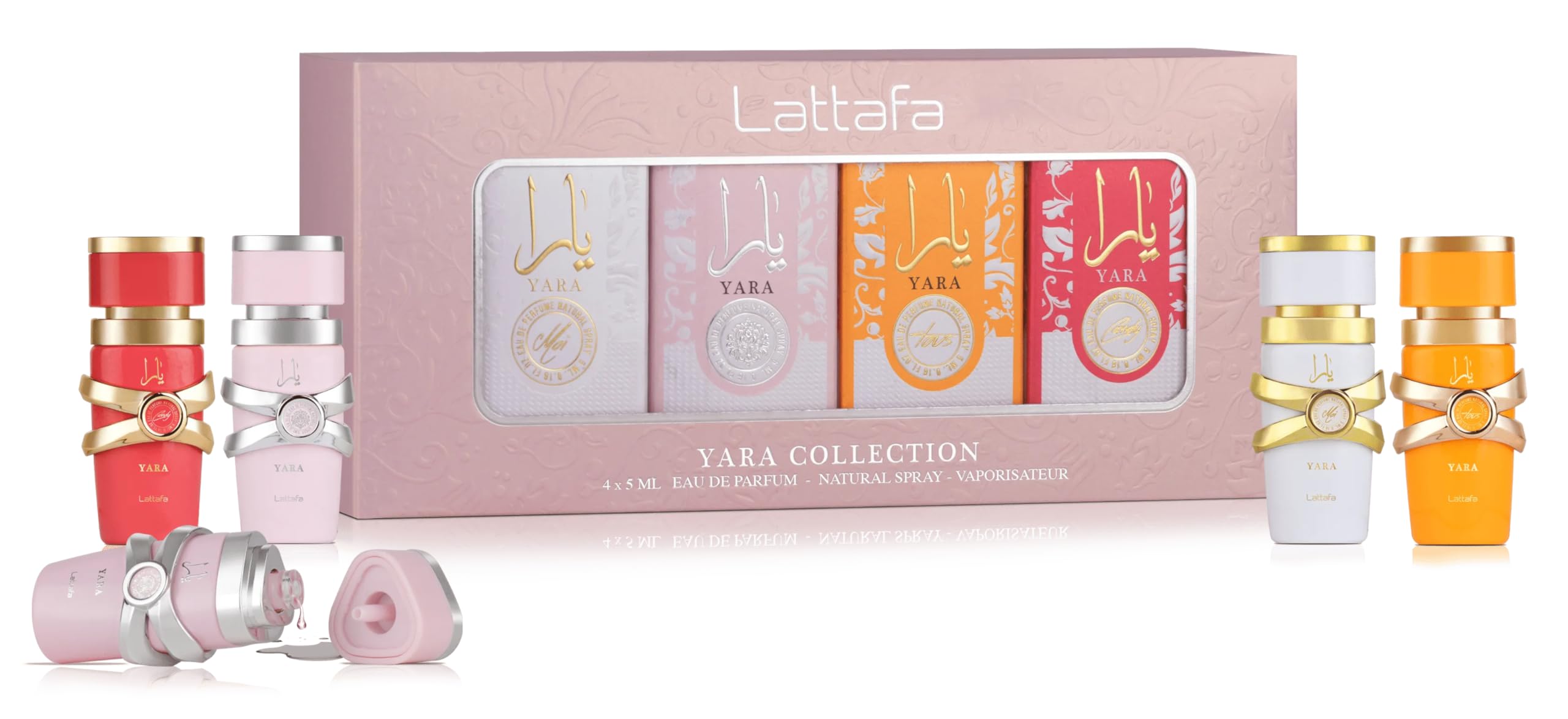 Lattafa Yara Collection - 4    5 ml Eau de Parfum Gift Set for Women (Yara + Yara Moi + Yara Tous + Yara Candy)