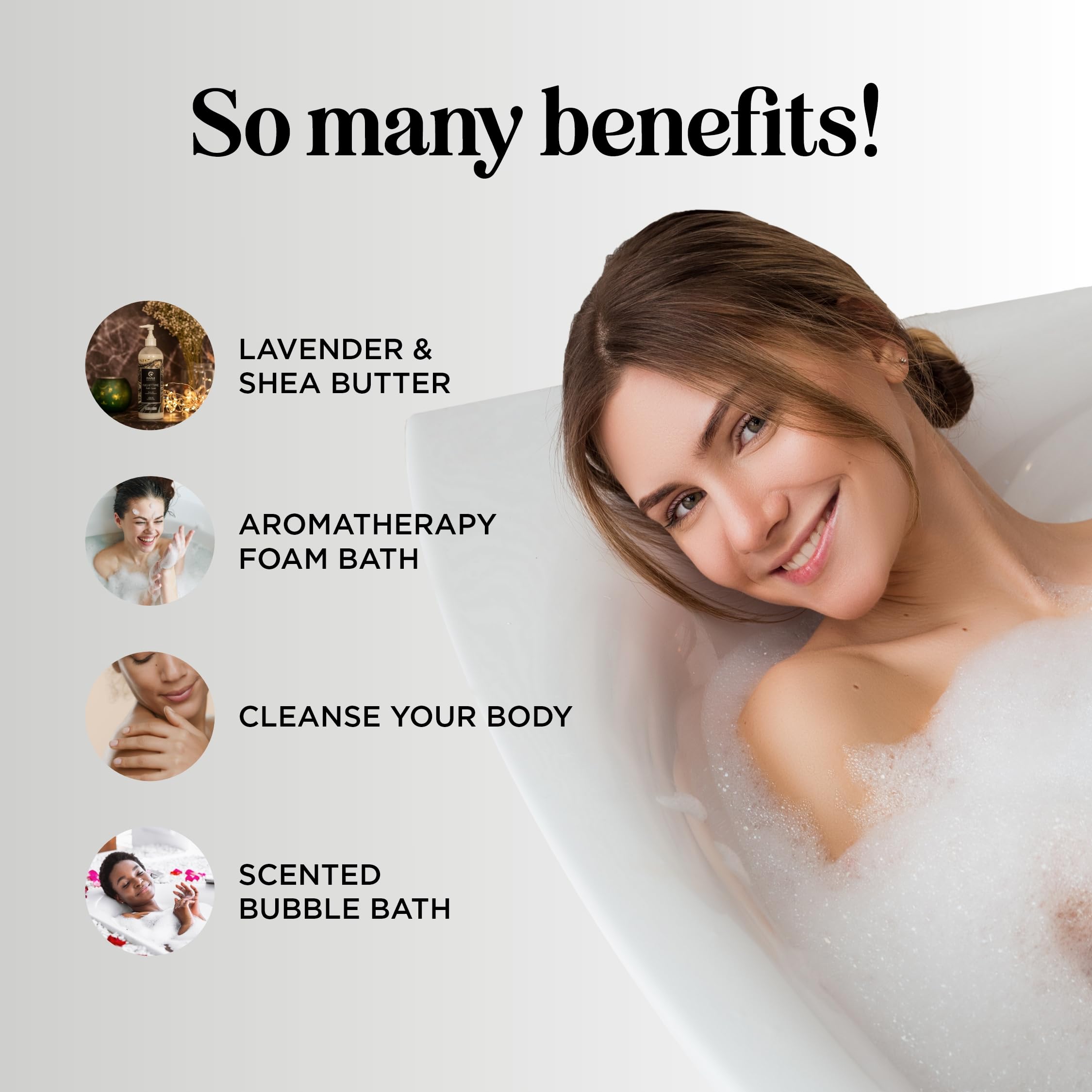 Luxury Nighttime Bubble Bath For Women - Aromatherapy Sleep Bath Soak For Women Relaxing And Nourishing Vegan Formula With Laven