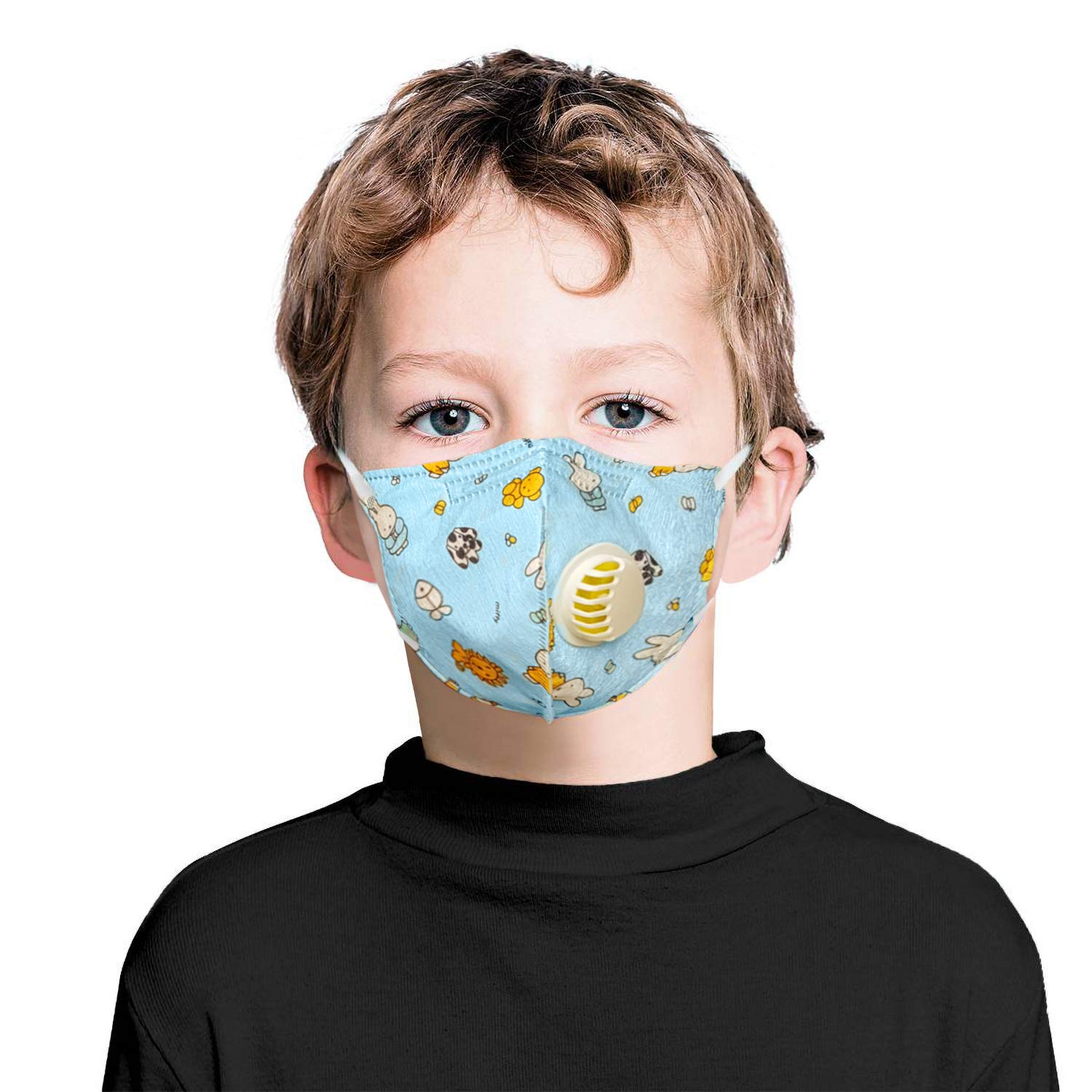 Vritraz Kids Children Pm 2.5 AntiPollution Activated Carbon Face Mask Rabbit Blue