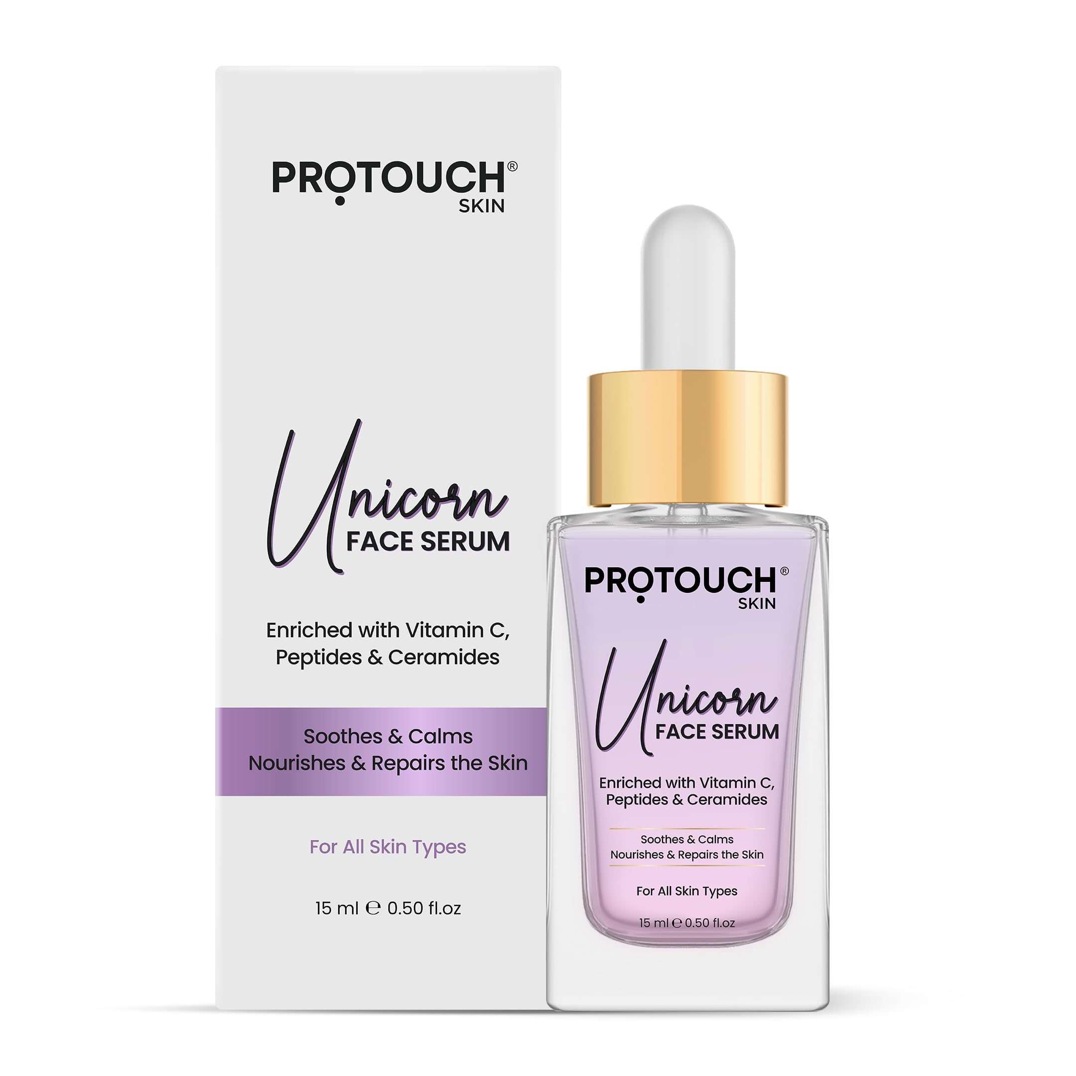 Protouch Unicorn Face Serum  Clear Glow With Niacinamide, Vitamin C, Peptides, And Ceramides | Reduces Dullness, Hydrates & Rep