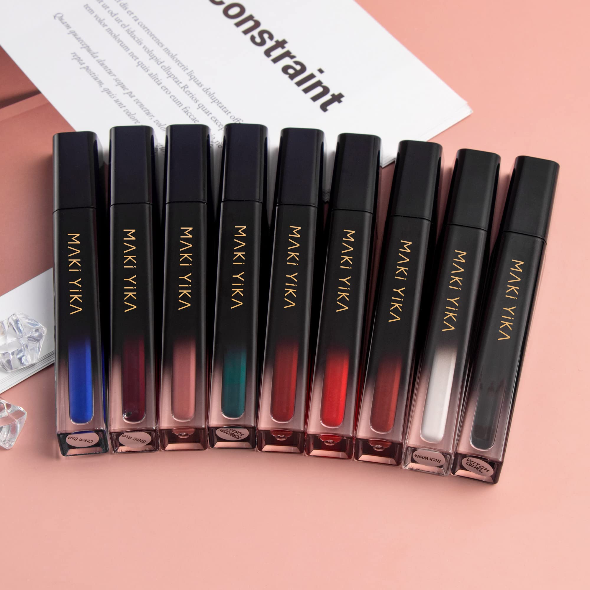 Maki Yika Burgundy Red Lipstick Matte Long Lasting, Dark Red Liquid Lipstick Smudge Proof, Vampy Matte Lips No Transfer, Cruelty