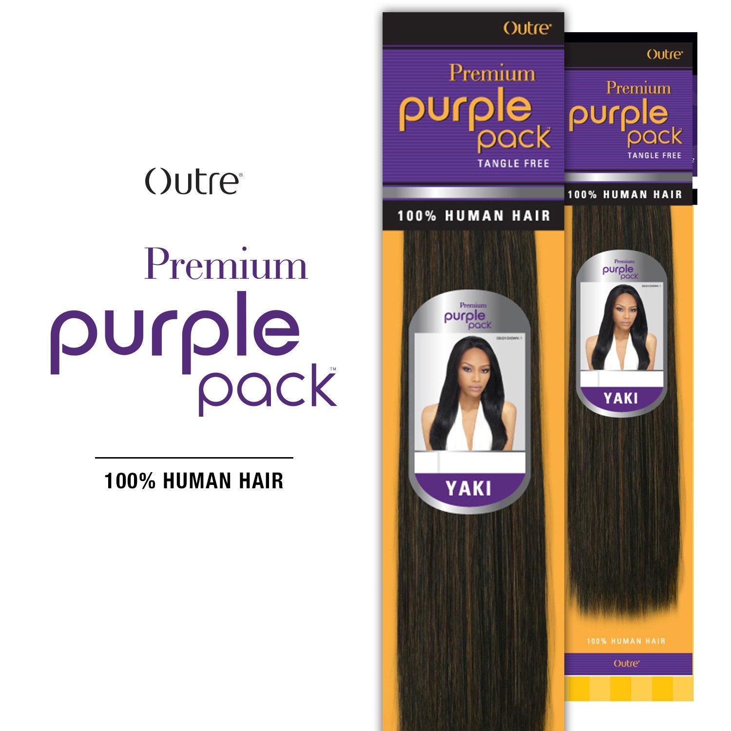 2-Pack Deals ! Outre Human Hair Weave Premium Purple Pack Yaki, 1, Size 10.0