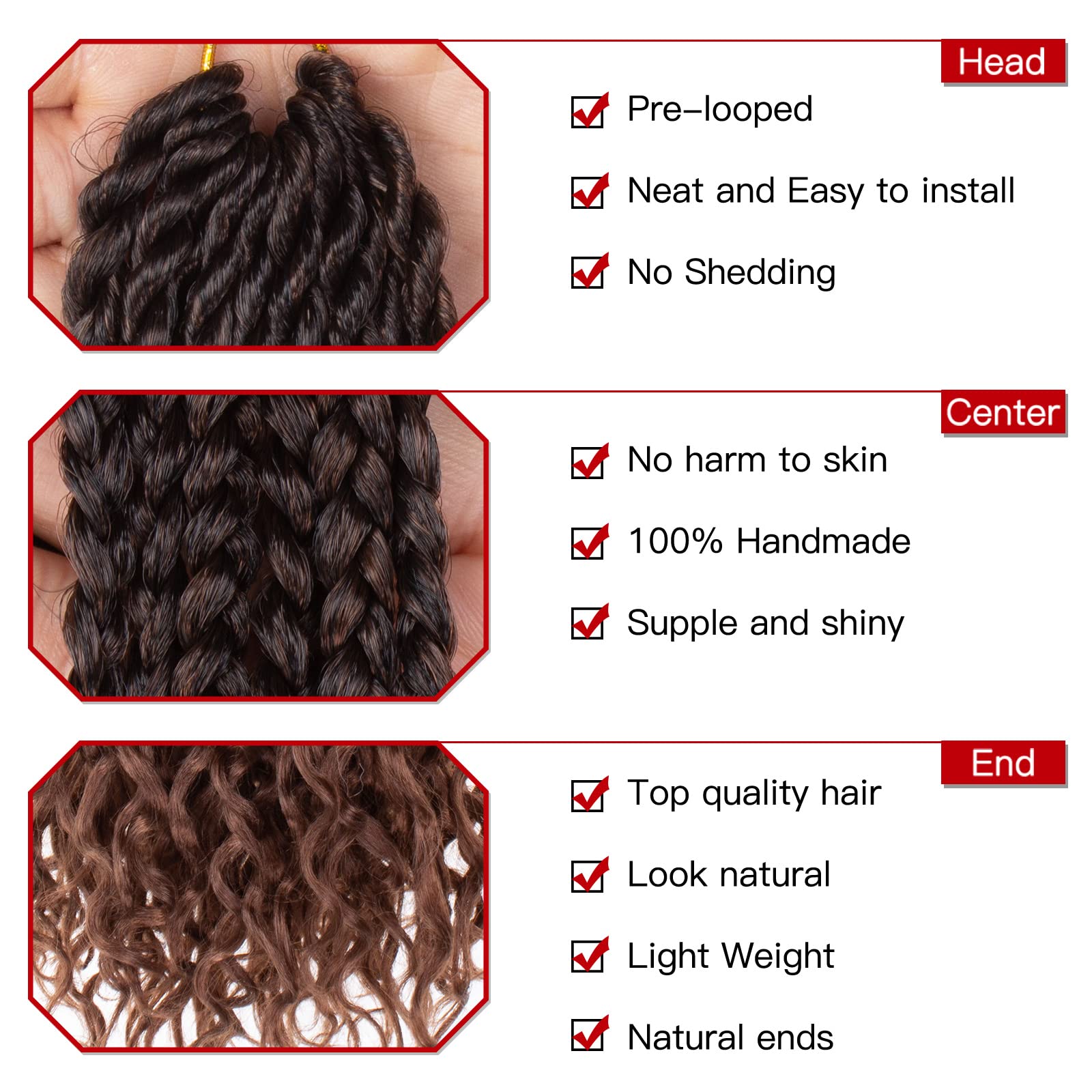 Xtrend 8 Packs 34 Inch Goddess Box Braids Crochet Hair Boho Jumbo Long Braids Hair Pre-Looped Knotless Curly Ends Synthetic Box